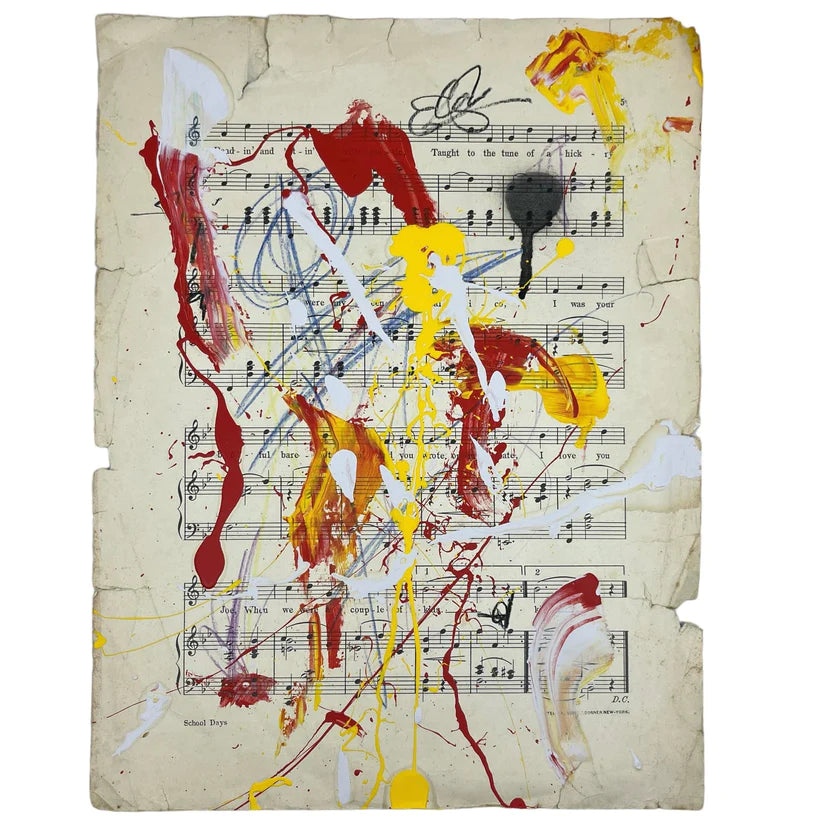 Abstract Mixed Media Painting 'VIVID NOTES SIGNED #3' - Mixed Media Abstract Art Painting Sam Lewis