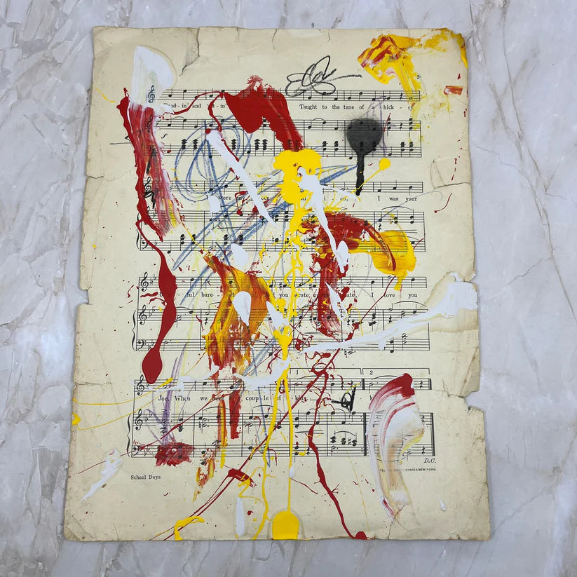 Abstract Mixed Media Painting 'VIVID NOTES SIGNED #3' - Mixed Media Abstract Art Painting Sam Lewis