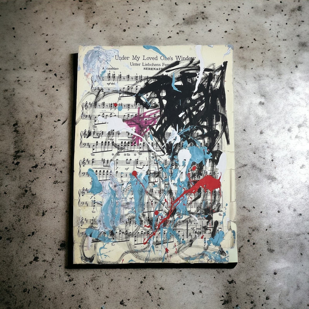 Abstract Mixed Media Painting 'VIVID NOTES SIGNED #7' - Mixed Media Abstract Art Painting Sam Lewis