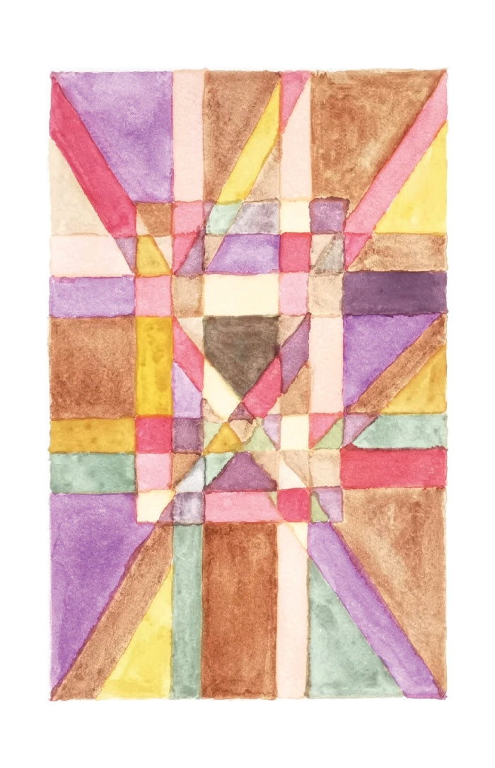 Abstract Contemporary Expressionist Geometric Watercolor 'WEIGHTINGS IN THE SYSTEM 13' - Watercolor on paper Miika Nyyssonen