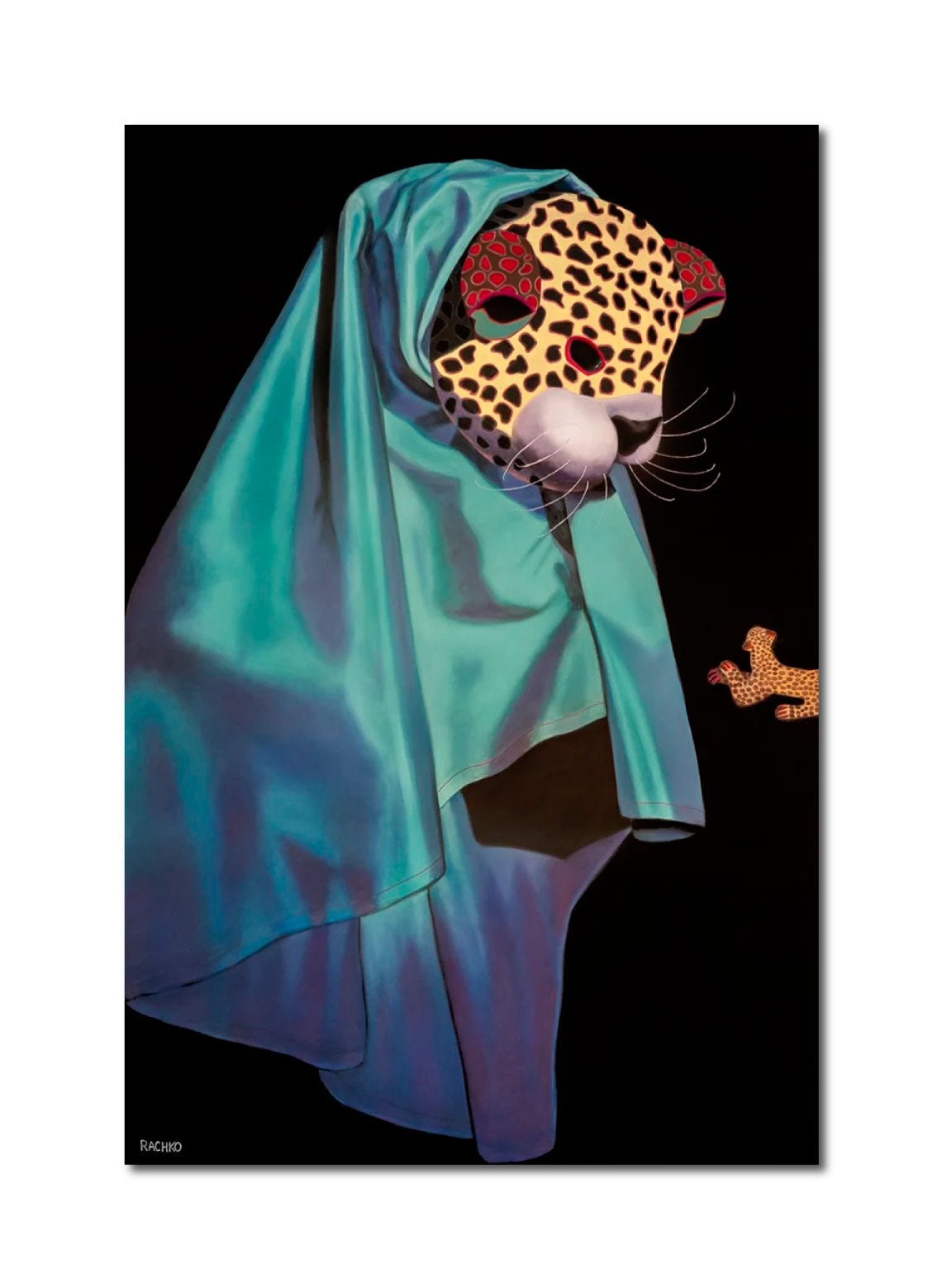 Acrylic Expressionist Figurative Painting Surrealism "WISE ONE - BOLIVIANOS" Soft Pastel on Sandpaper Barbara Rachko