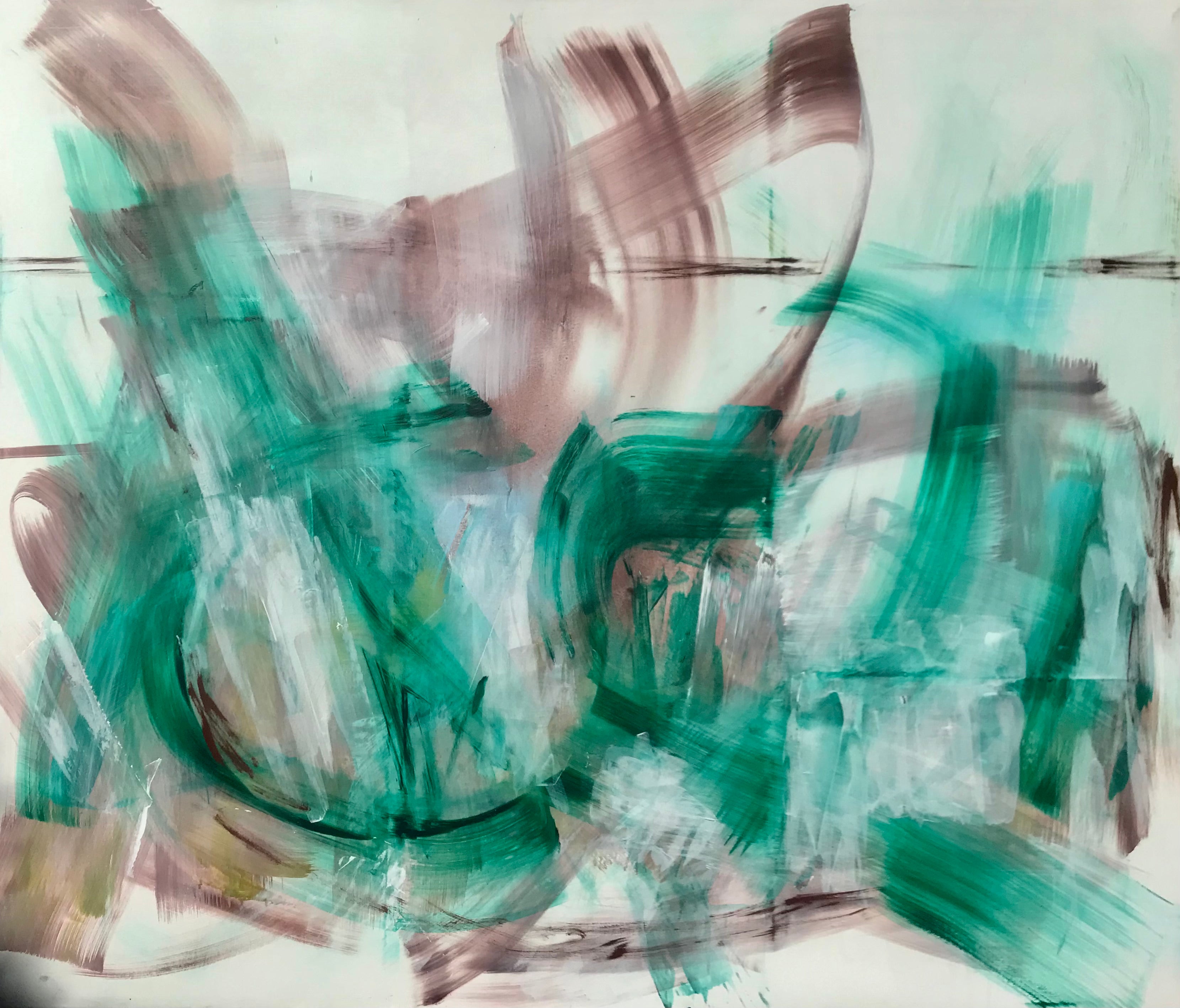 Abstract Acrylic Painting 'WHAT ABOUT FLOWERING FIELDS' - Acrylics, pigments on canvas Michelle Hold