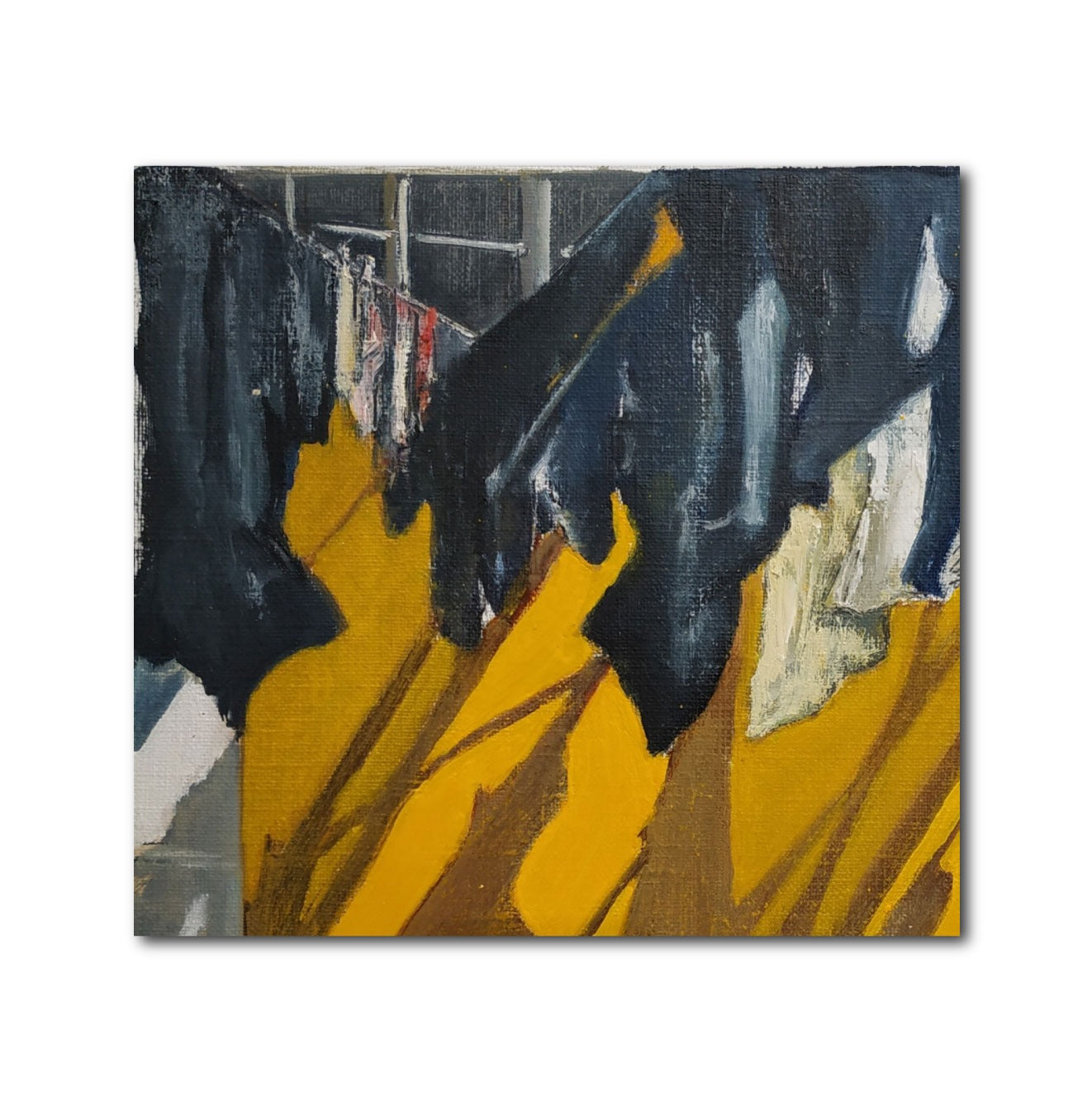 Figurative Oil 'ROPA TENDIDA' - Oil on paper Tomas Castano