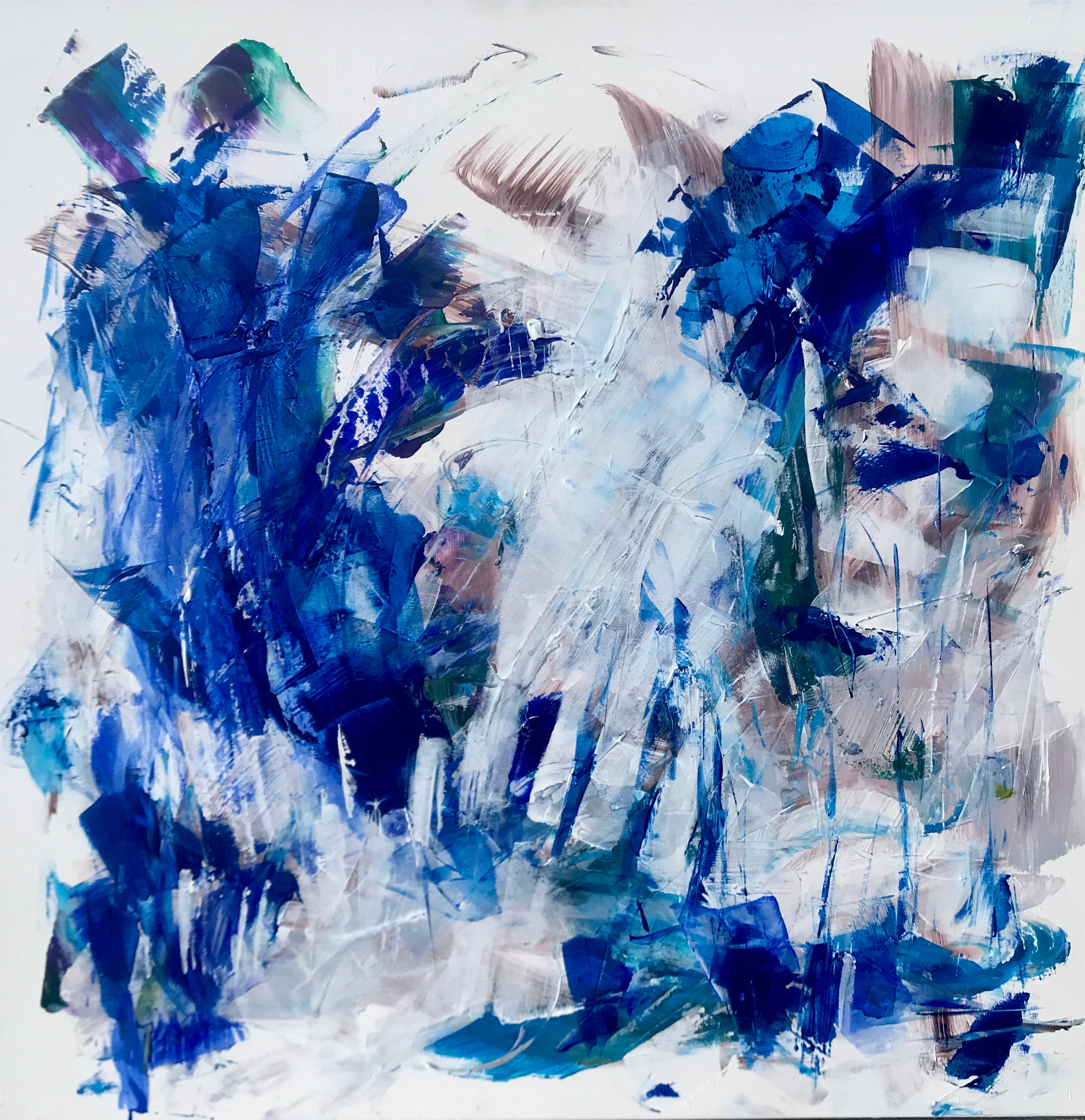 Abstract Painting 'WHAT WOULD IT TAKE' - Acrylics, Pigments on Canvas Michelle Hold
