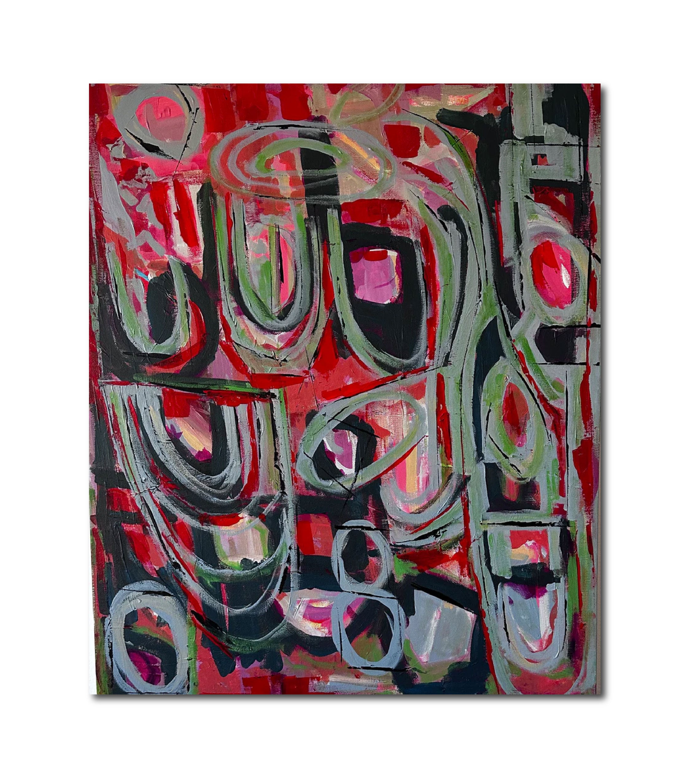 Acrylic 'GRAB ME SOME TUMS' - Acrylic on canvas (Cradled 1 3/4”) Carol Siskind
