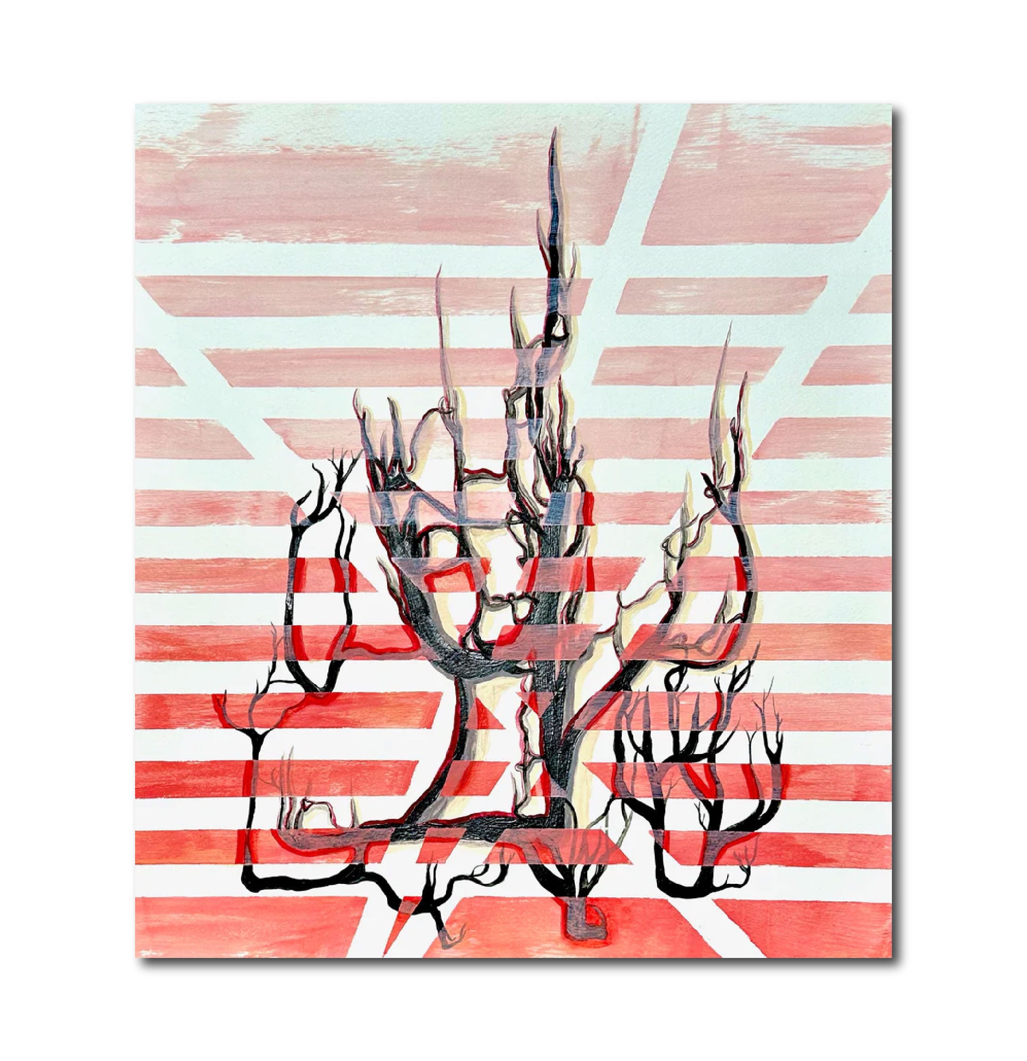 Acrylic Paint Watercolor 'THE TANGLE' - Acrylic Paint on Watercolor Paper June McCall