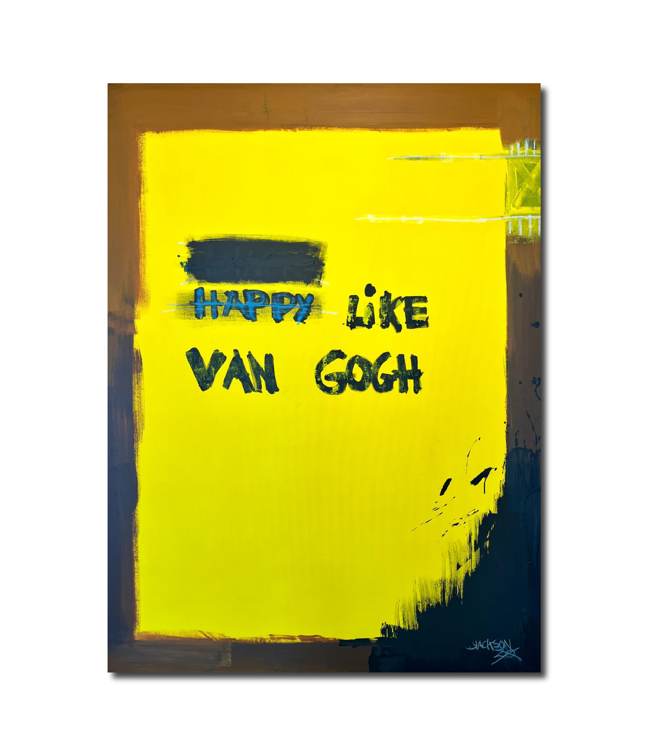 Painting 'HAPPY LIKE VAN GOGH' - Acrylic on Canvas Blackson Fernando Afonso