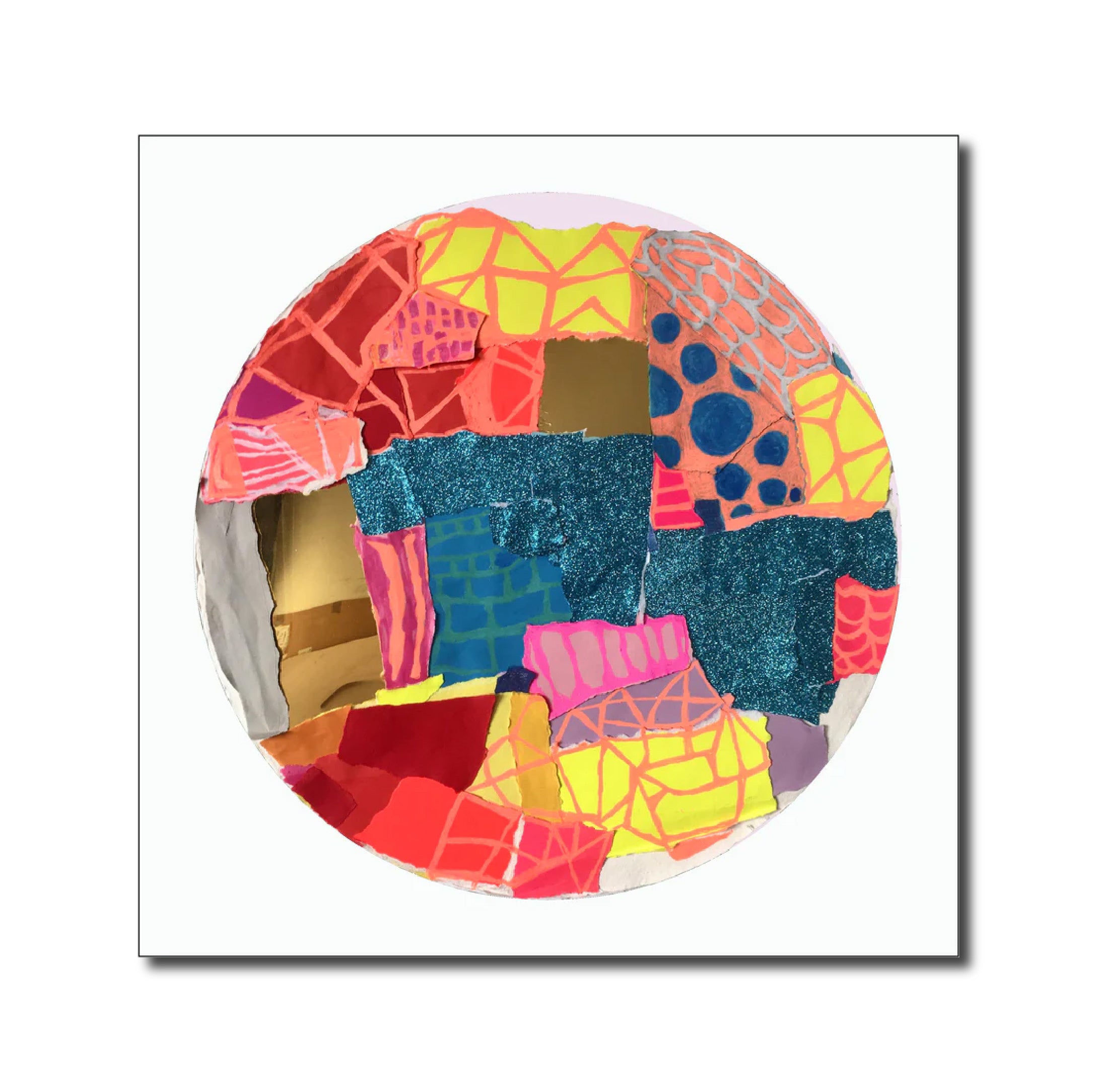 Abstract Painting 'INSIDE AND OUT-57-P' - Mixed Technique-Collage Mª Justa Rayego Seriñán