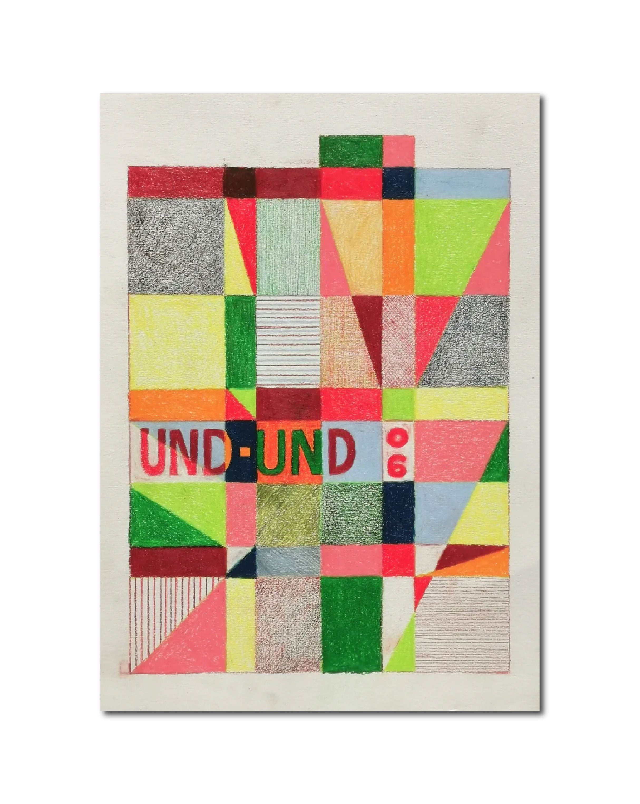 Abstract Contemporary Geometric 'UND - UND 06' - Colored Pencil on Paper Miika Nyyssonen