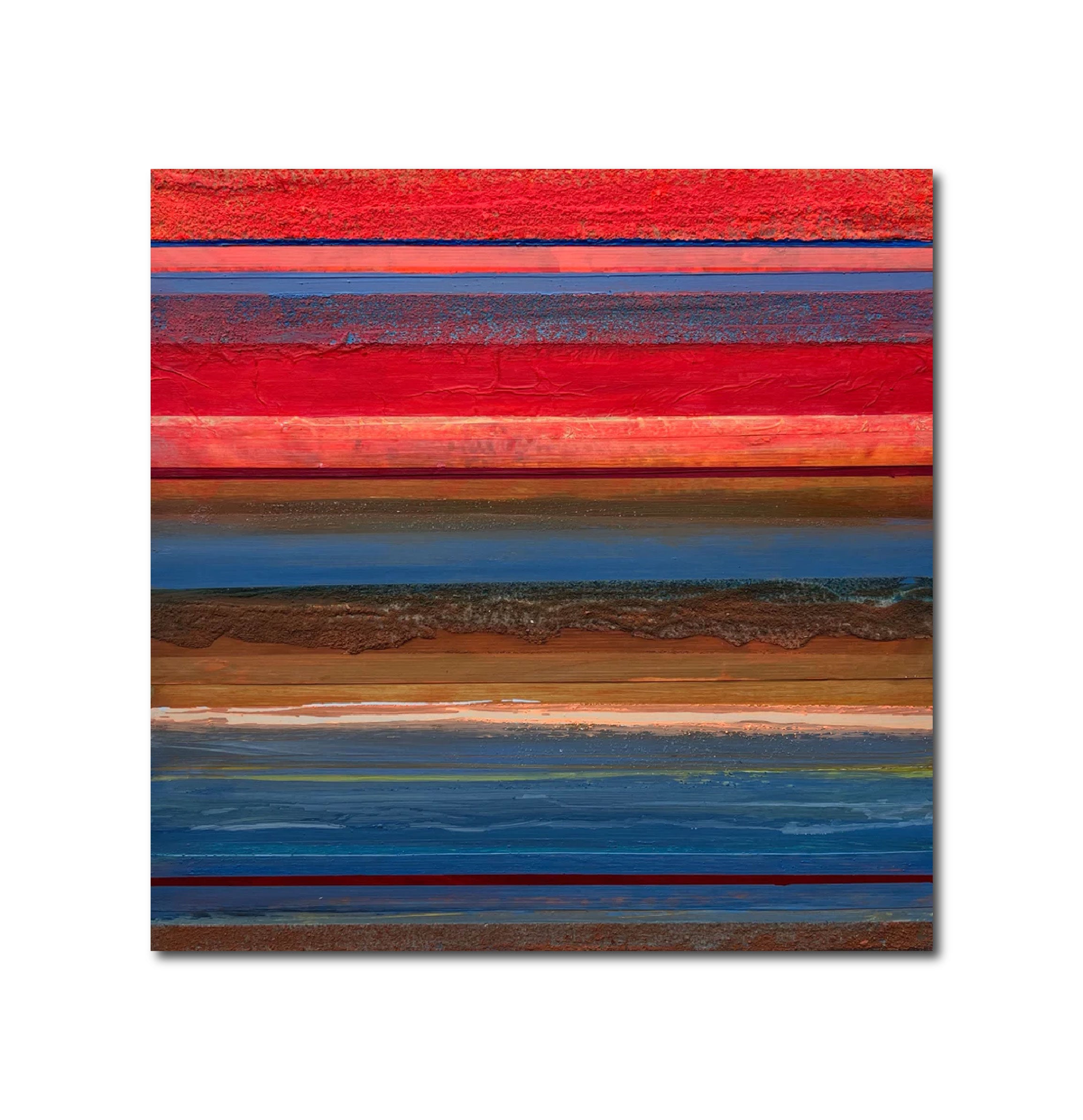 Abstract Acrylic Collage Contemporary Geometric Painting 'HAPTIC BARCODE 9/23' Susanne Meier zu Eissen-Rau
