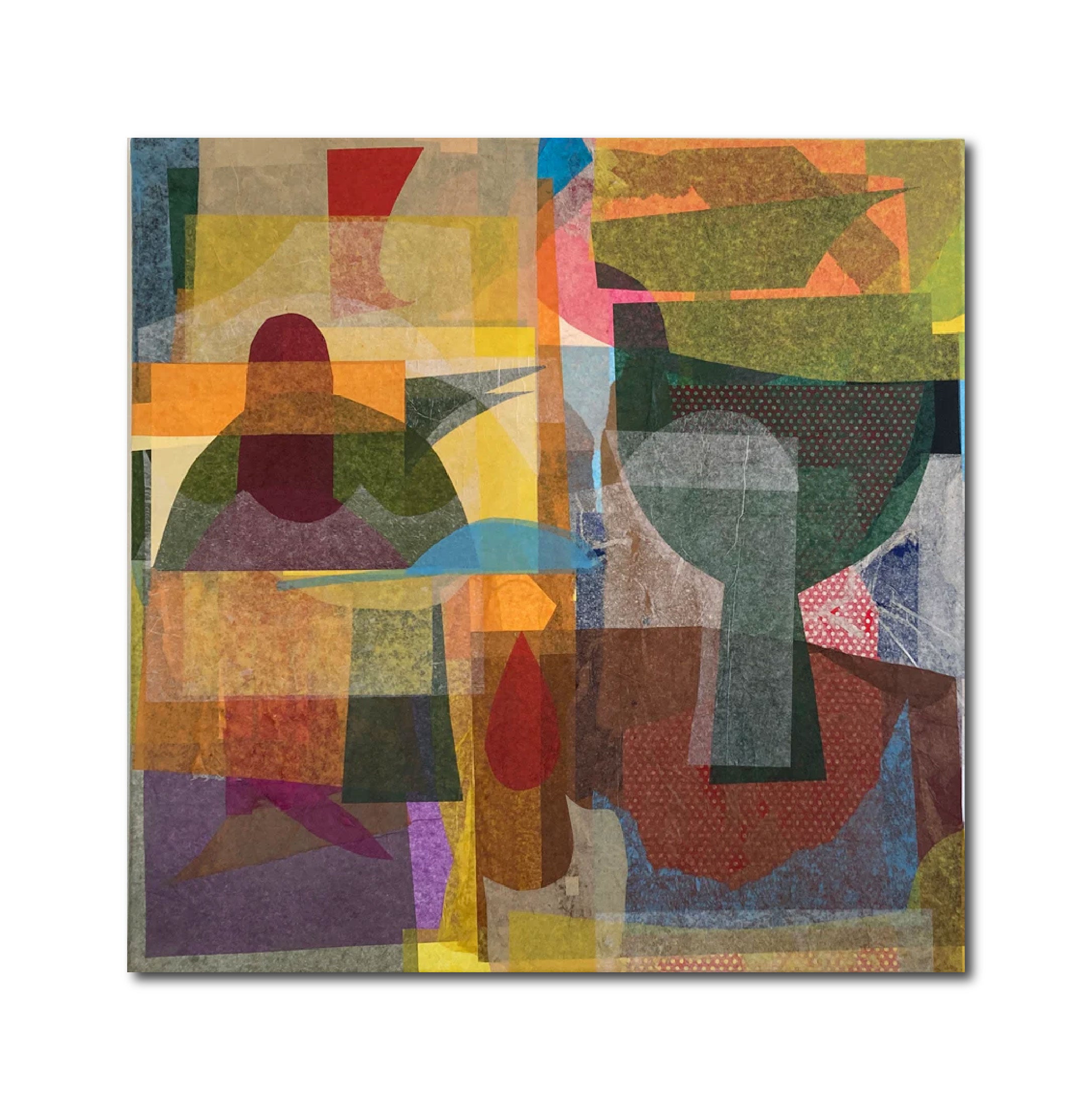 Abstract Geometric Painting 'NOTHING BUT TIME' Mixed Media on Canvas Rene Vasquez