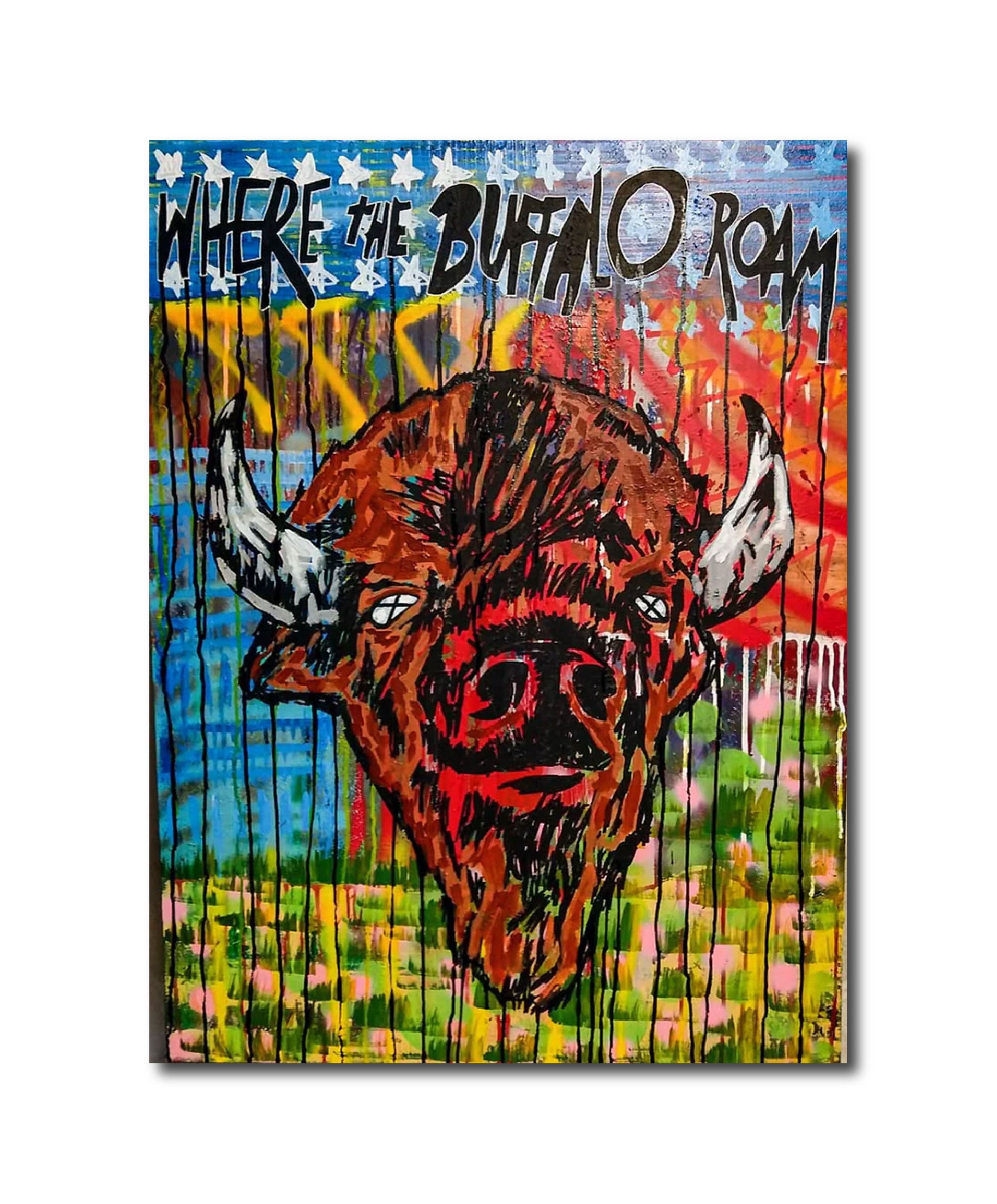 Abstract 'WHERE THE BUFFALO ROAM' K'myn Honoshee