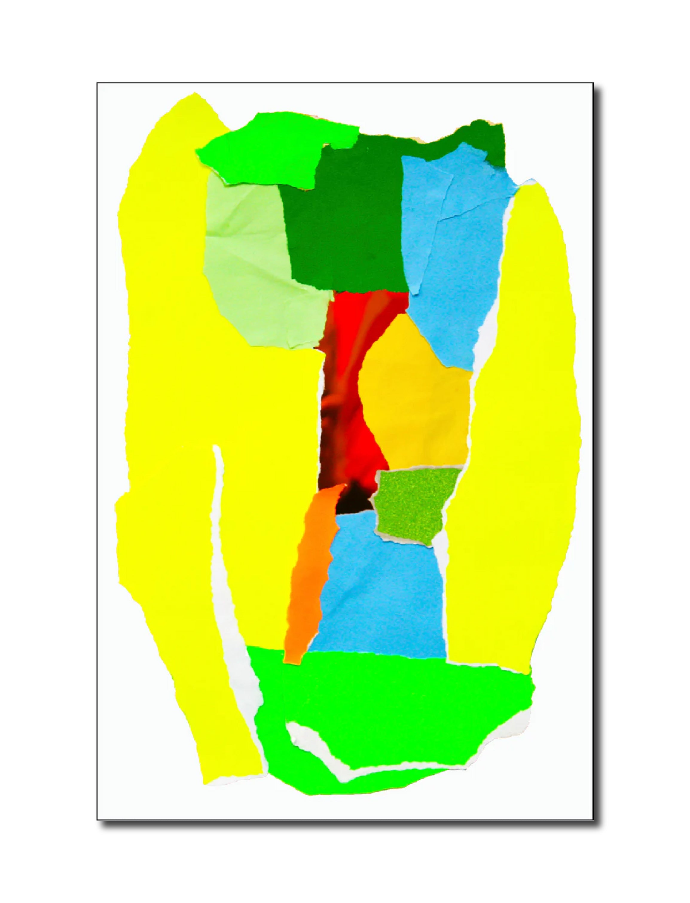 Abstract Painting 'INSIDE AND OUT-44-P' - Mixed Technique-Collage Mª Justa Rayego Seriñán