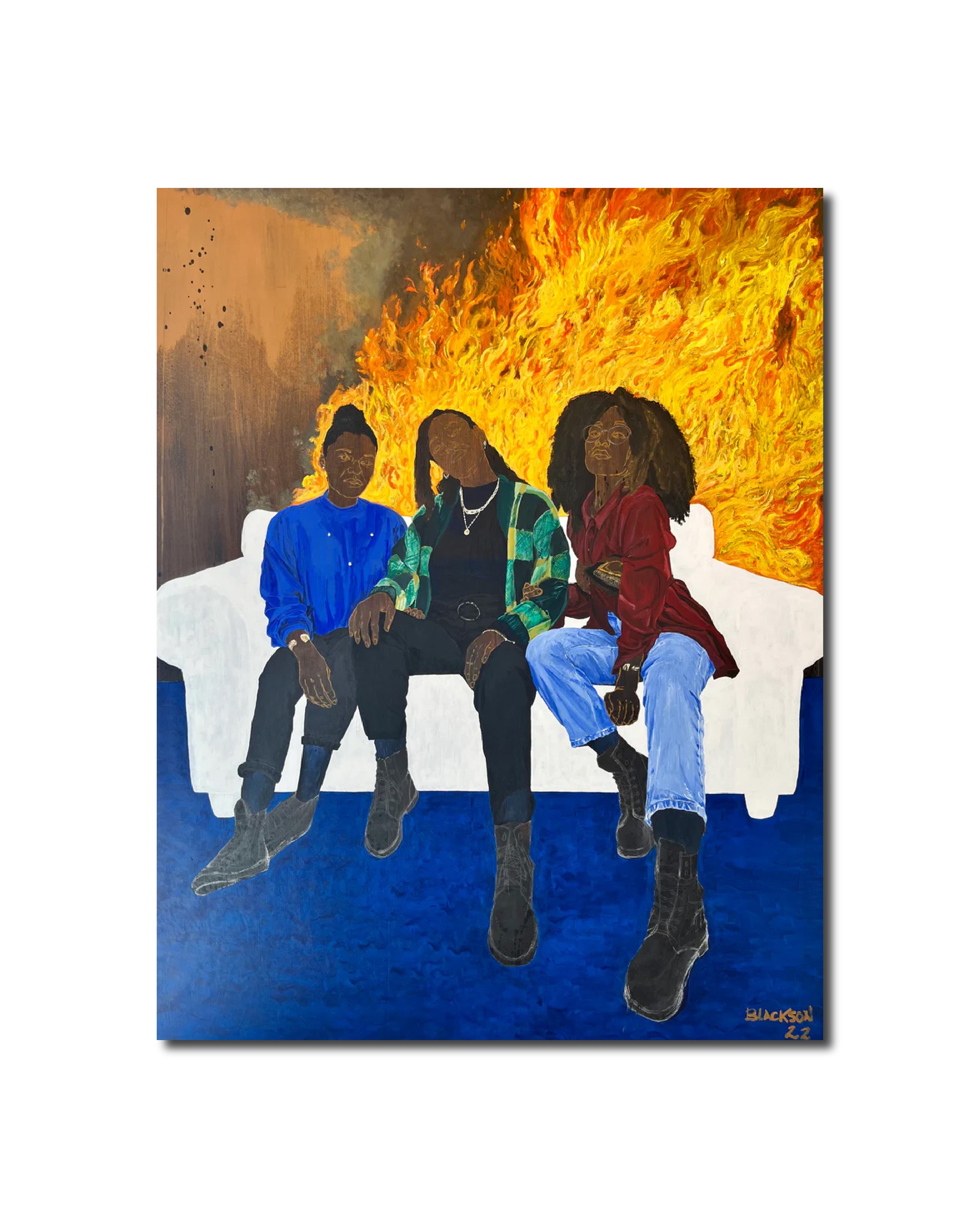 Painting 'FRIENDLYFIRE' - Oil on Canvas Blackson Fernando Afonso