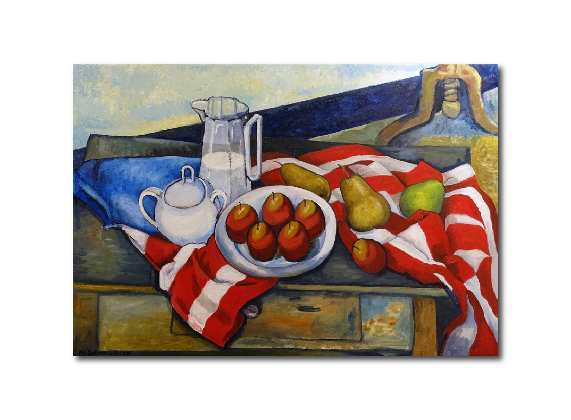 Oil Paint Still Life 'STILL LIFE WITH FLAG' - Oil Paint on Canvas Mark Granlund