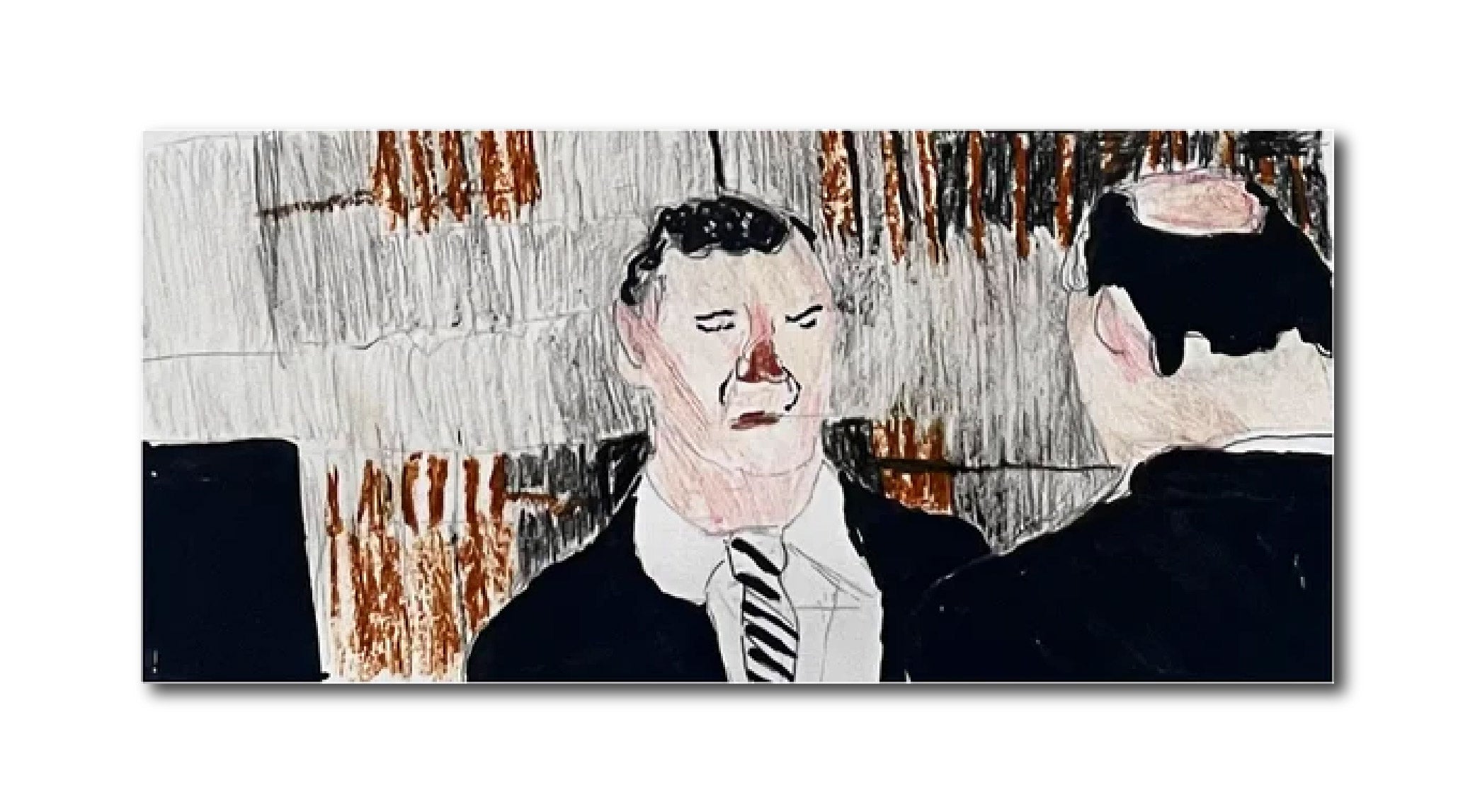 Acrylic Painting wood 'CONFLICTING AGENDAS' - Acrylic on Wood Panel Irfan Ajvazi