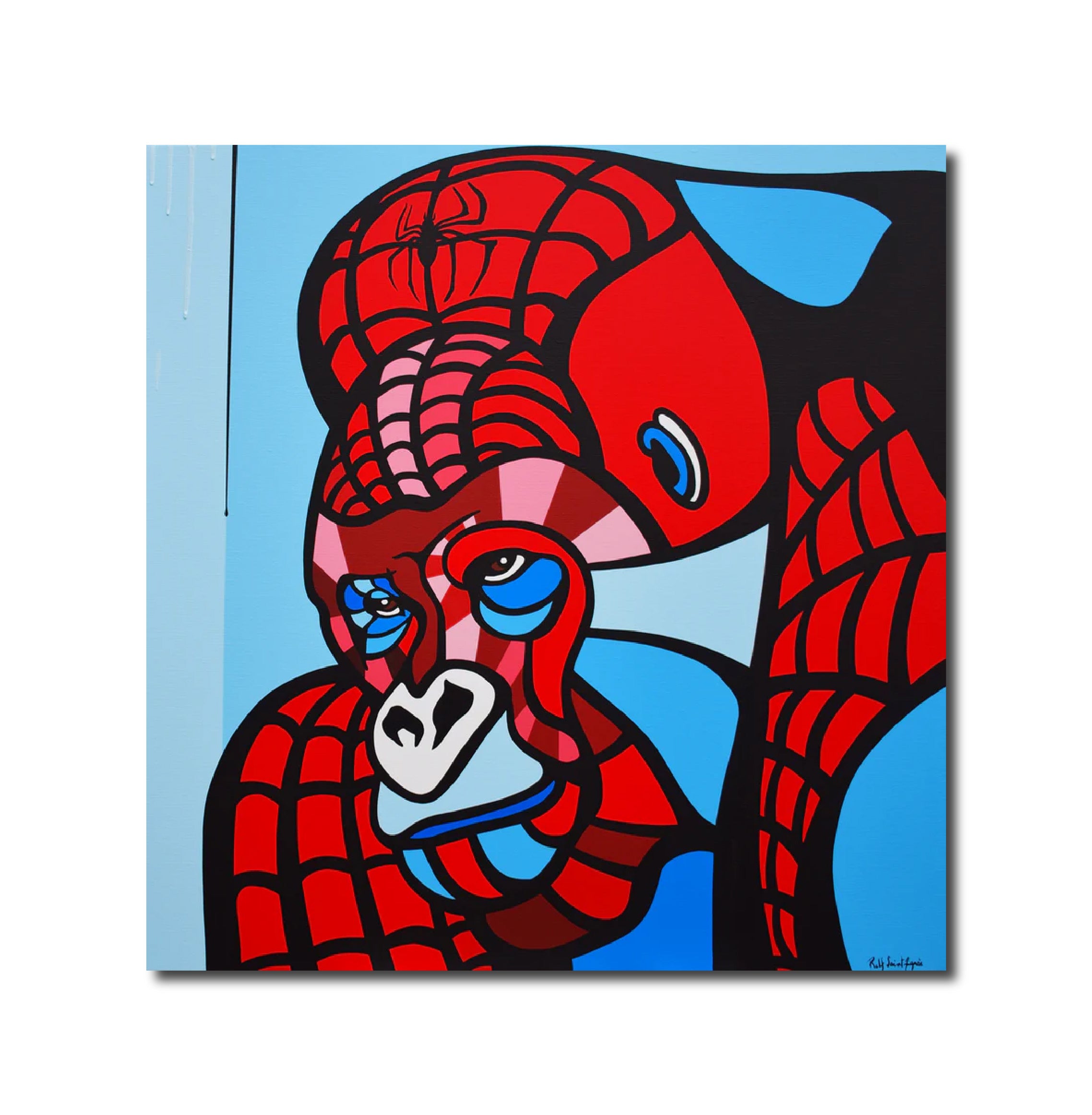 Pop Art 'KING OF THE WEB' - Acrylic on Canvas Rolf Saint-Agnès