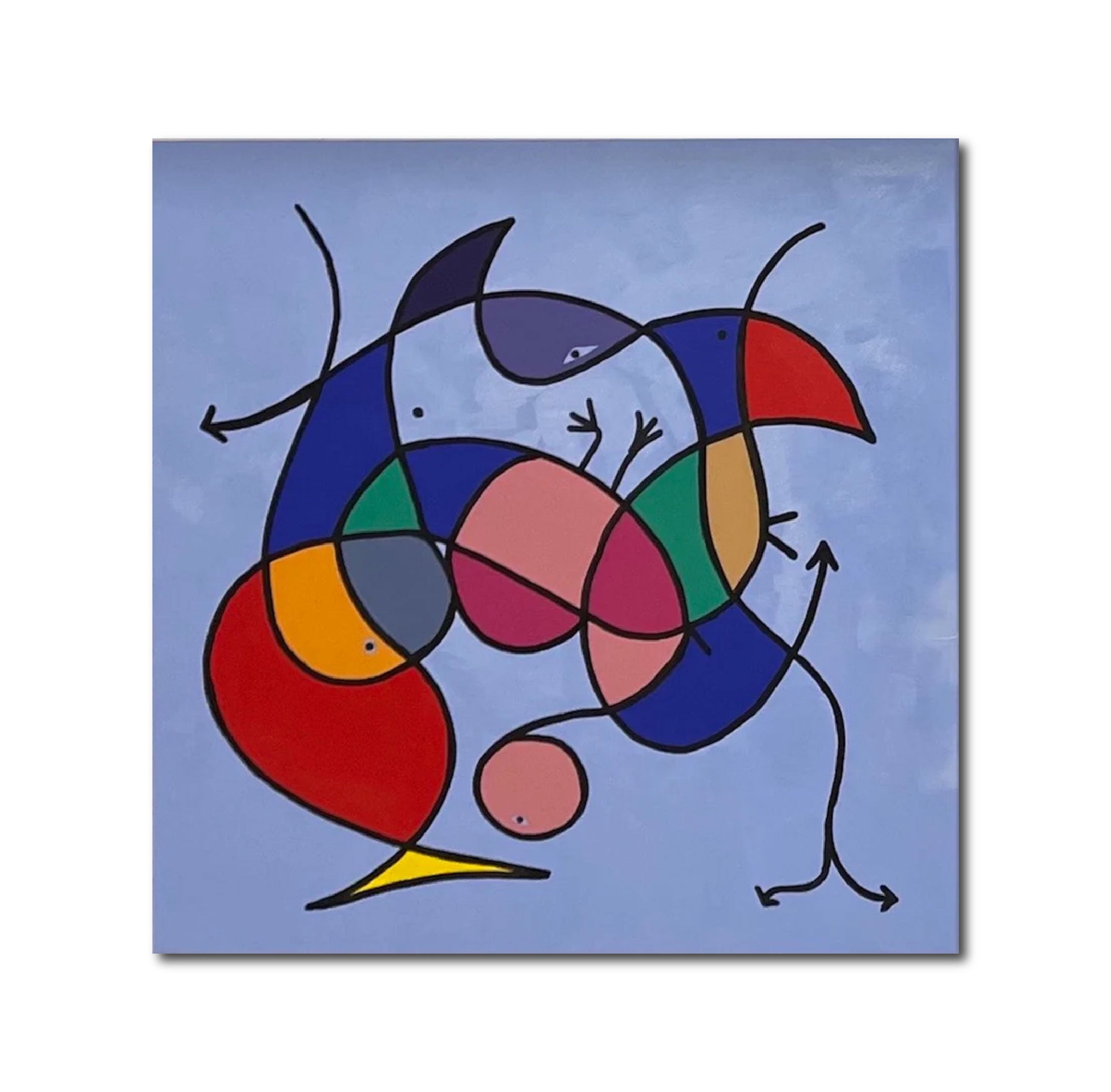 Abstract Acrylic Contemporary Painting 'THE CHASE' - Acrylic on gallery wrapped canvas Michelle Lander Feinberg