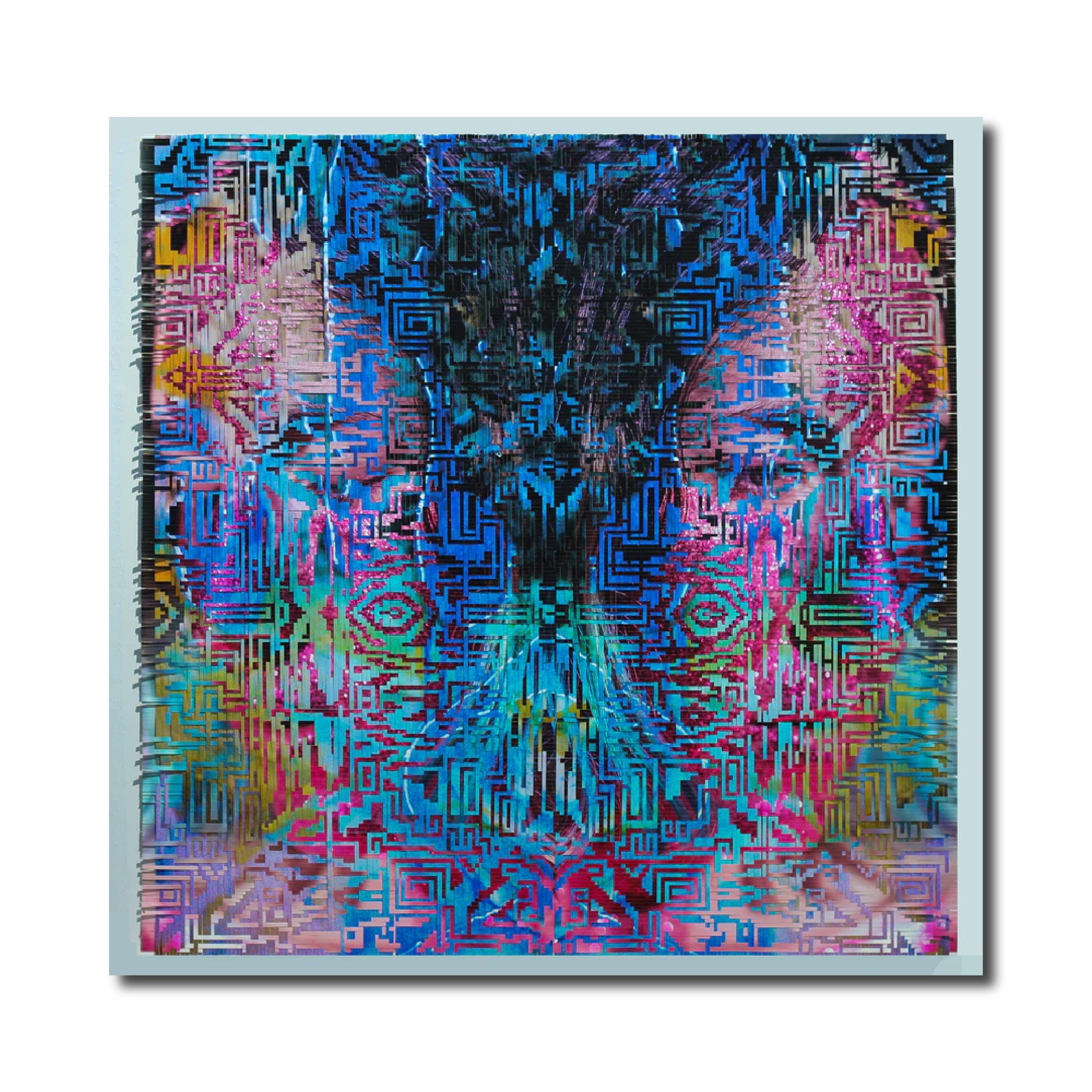 Abstract Collage Mixed Media Painting PhotoArt Weaving 'LIMITLESS UNVEILING' - Metaweave - Hand Cut, Hand Woven Photographs Lala Abaddon