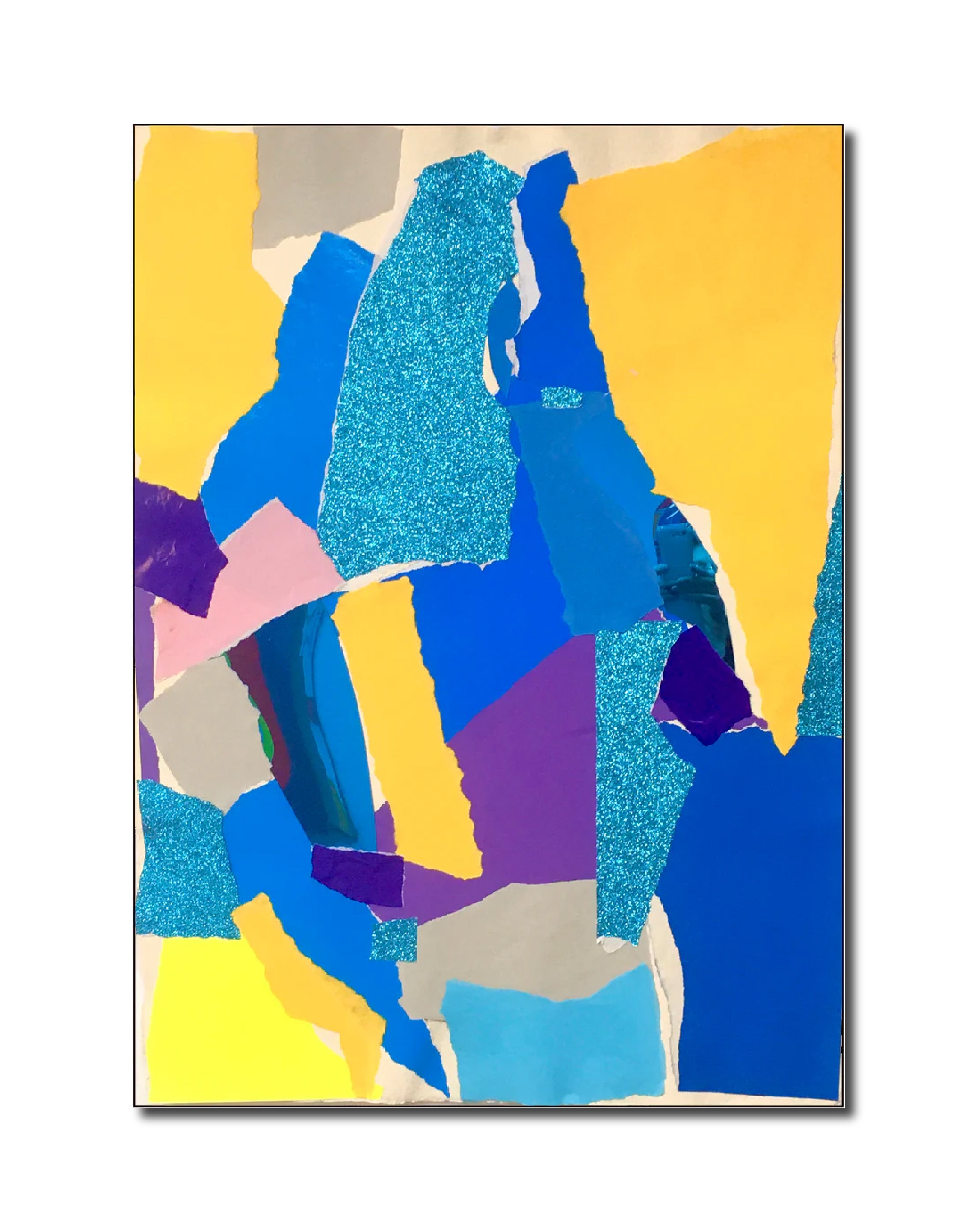 Abstract Painting 'INSIDE AND OUT-28-P' - Mixed Technique-Collage Mª Justa Rayego Seriñán