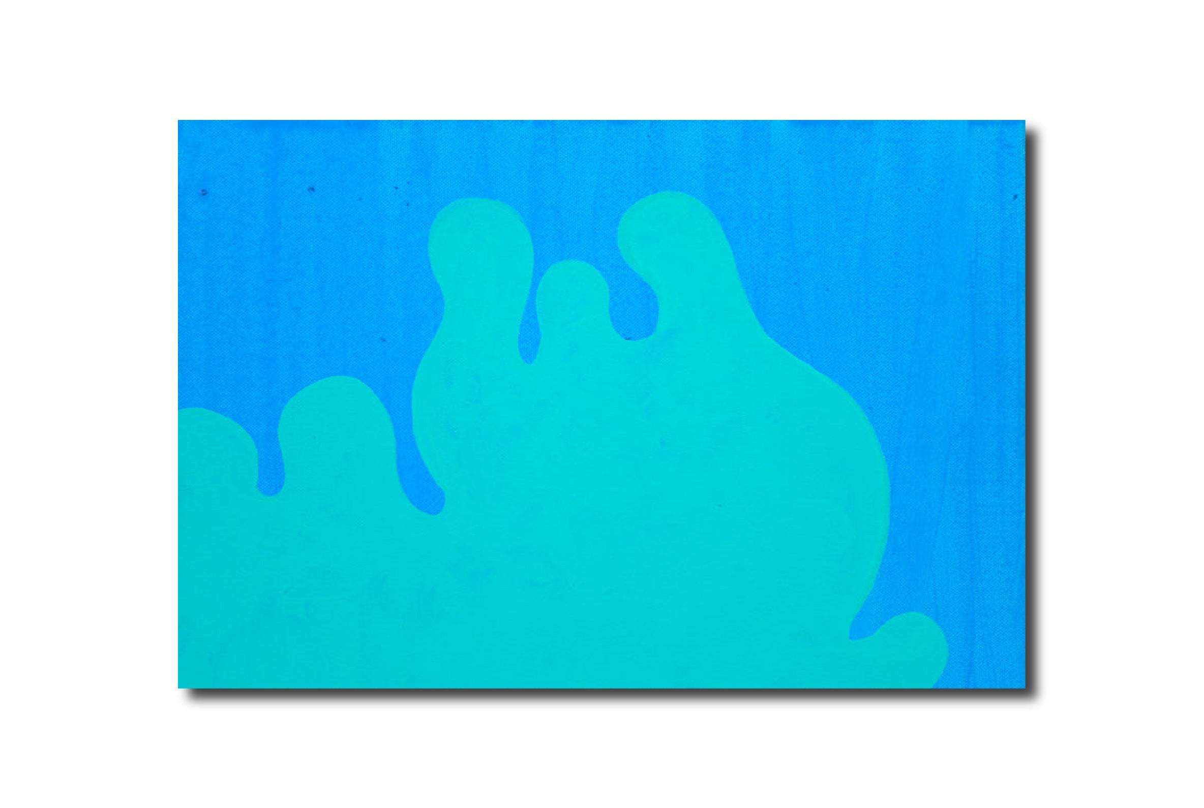 Abstract 'TEAL MORPH' - Acrylic and Gouache on Canvas Gocha Tsinadze