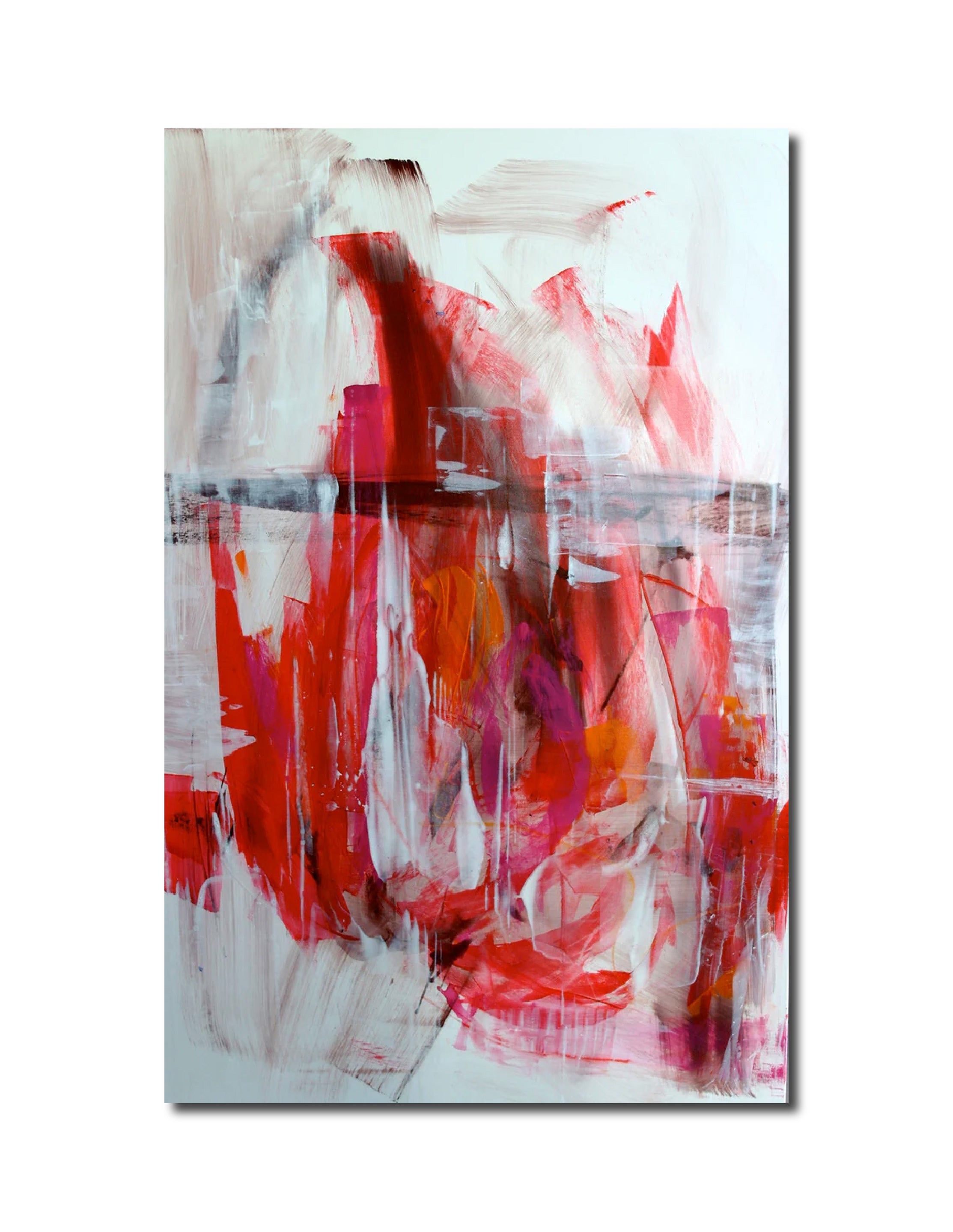 Abstract Acrylic Painting 'NEVER GIVE UP' - Acrylics, Pigments on Canvas Michelle Hold