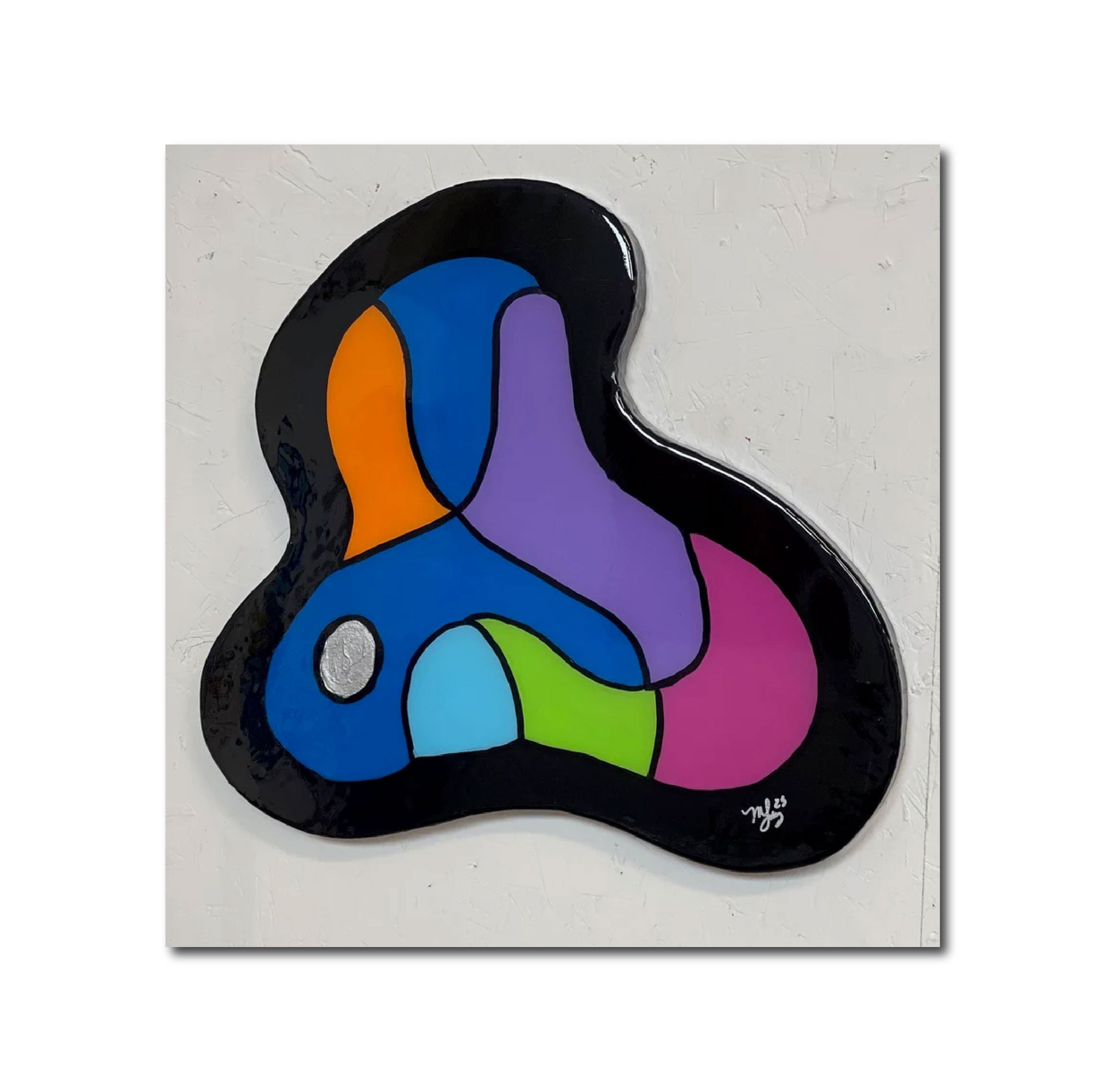 Abstract Acrylic Contemporary Painting 'ON THE INSIDE' - Mixed Media Michelle Lander Feinberg