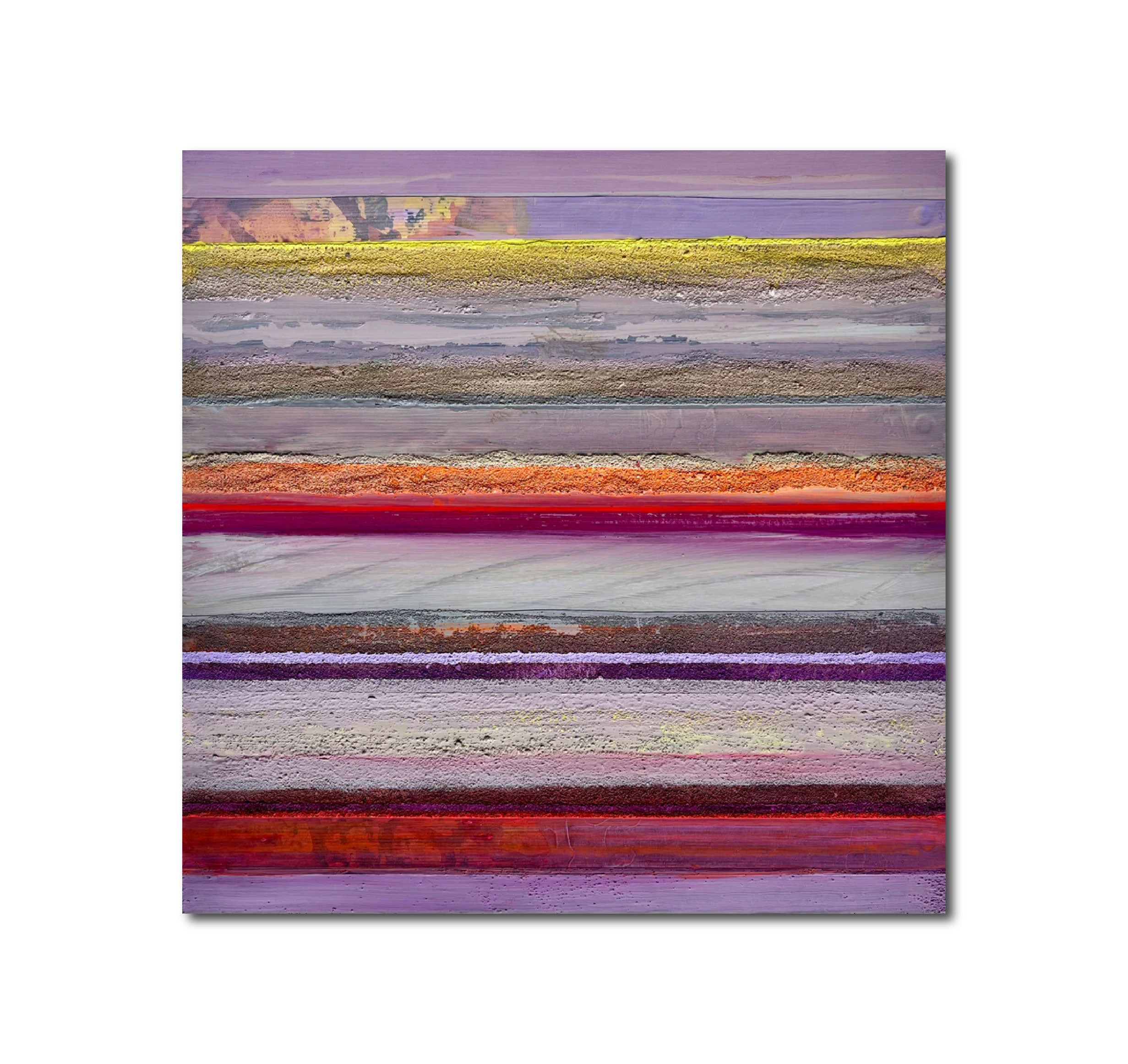 Abstract Acrylic Collage Contemporary Geometric Painting 'HAPTIC BARCODE 6/23' Susanne Meier zu Eissen-Rau