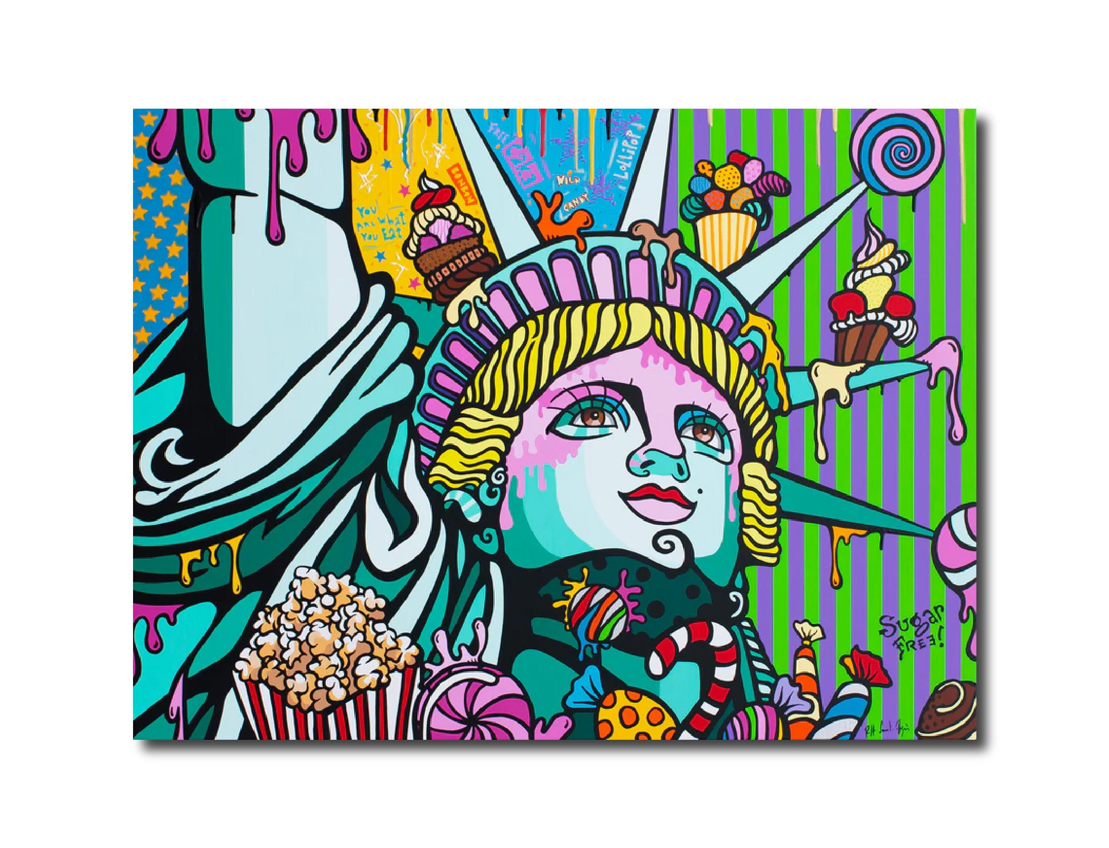 Pop Art 'SUGAR FREE' - Acrylic on Canvas Rolf Saint-Agnès