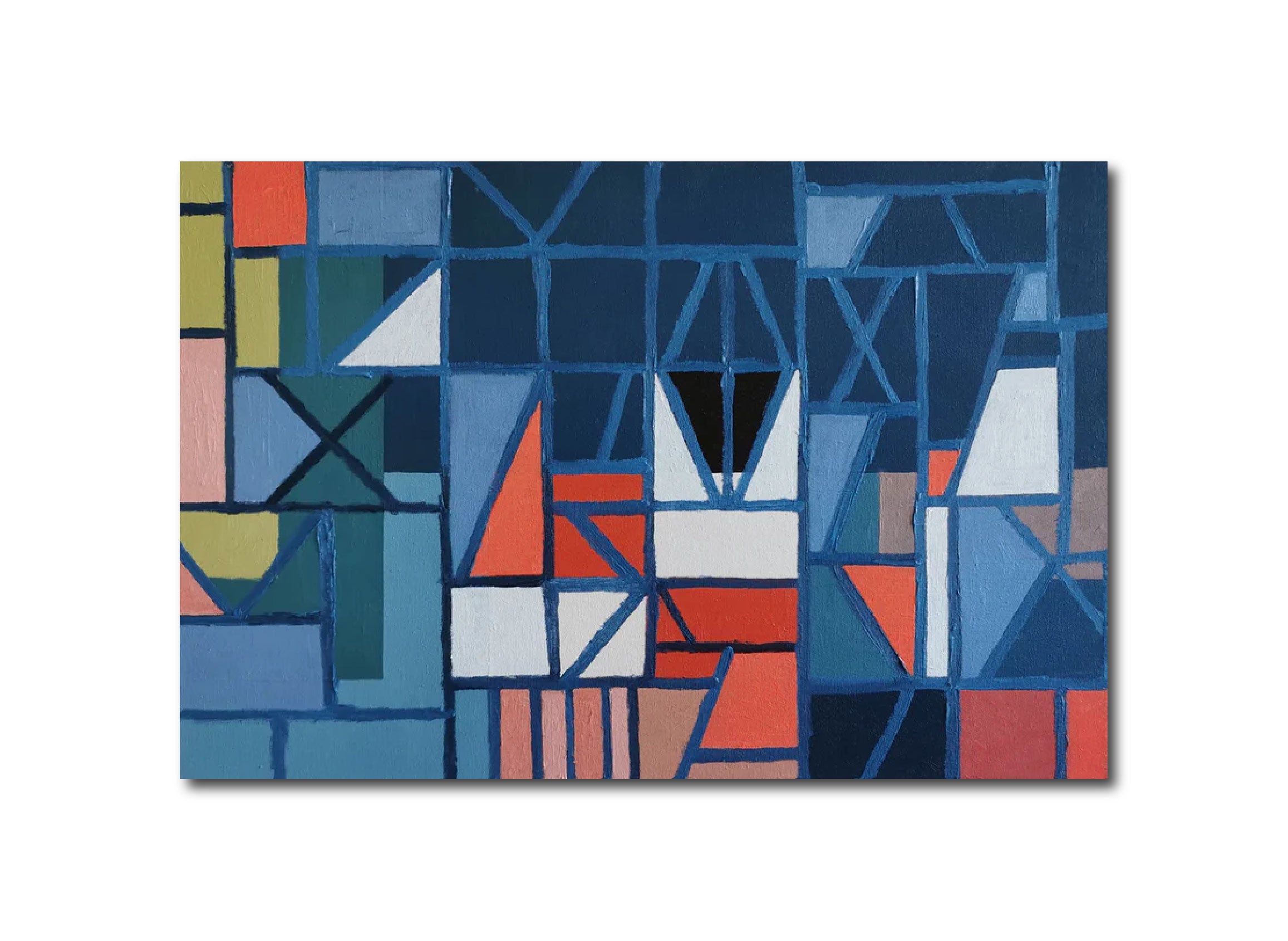 Abstract Contemporary Geometric 'FACHWERK UND 43' - Oil on canvas Miika Nyyssonen