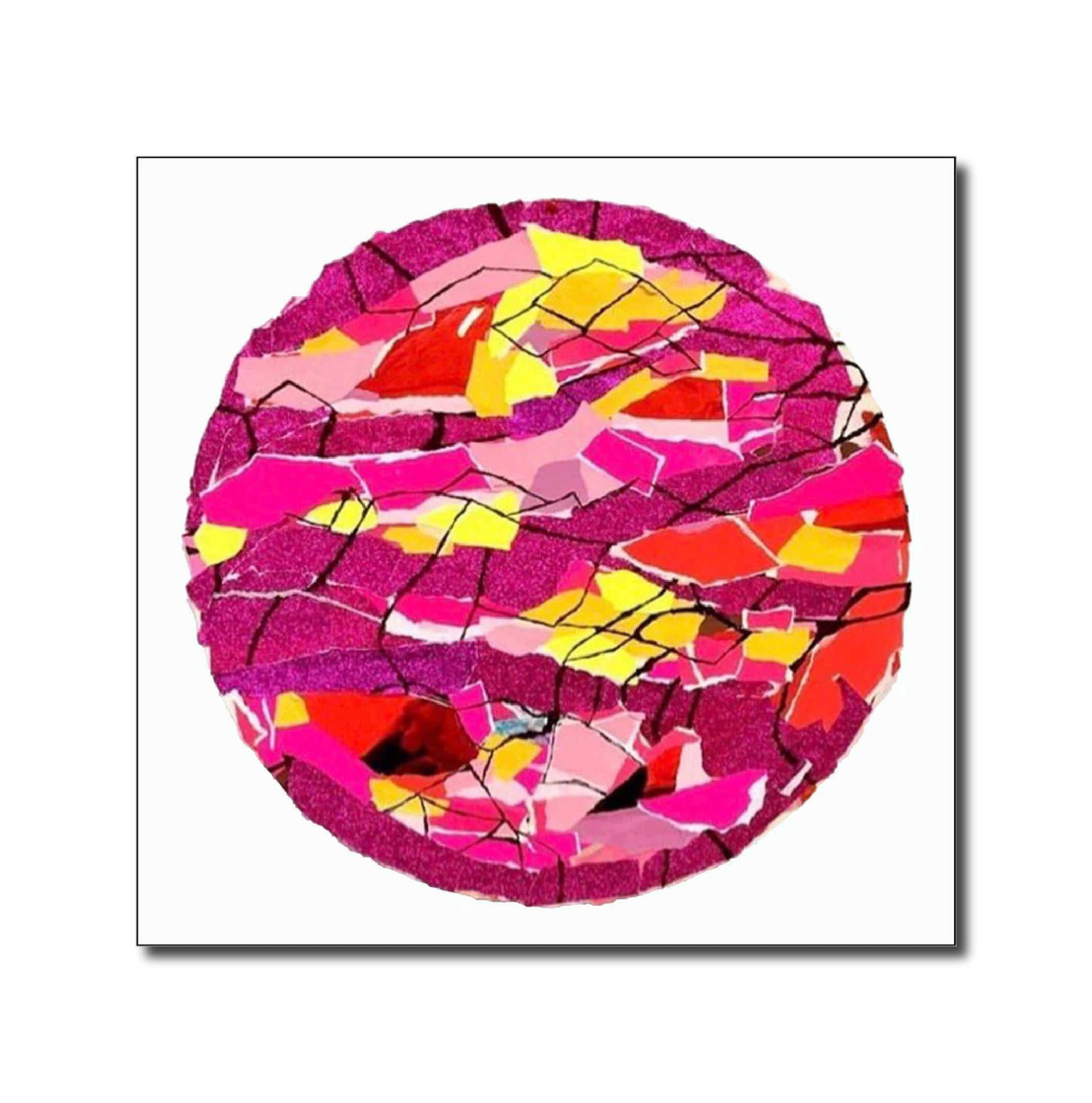 Abstract Painting 'INSIDE AND OUT-16-P' - Mixed Technique-Collage Mª Justa Rayego Seriñán