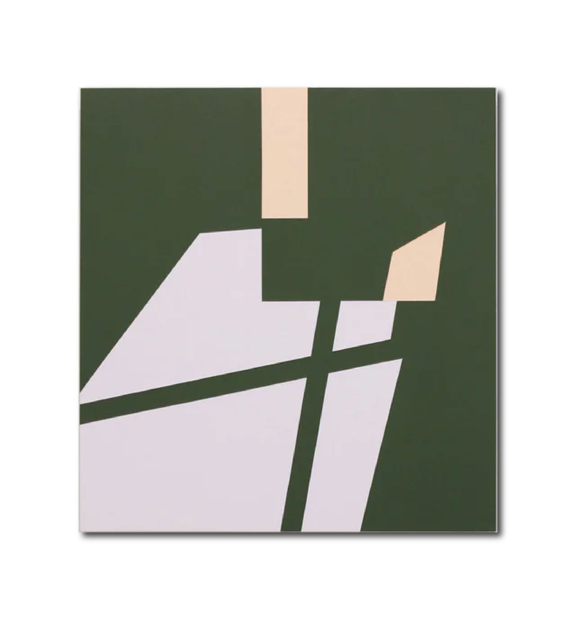 Abstract Acrylic Geometric Minimal Painting 'GREEN ERROR COMPLEX 4' - Acrylic on Aluminum Katherine Lubar