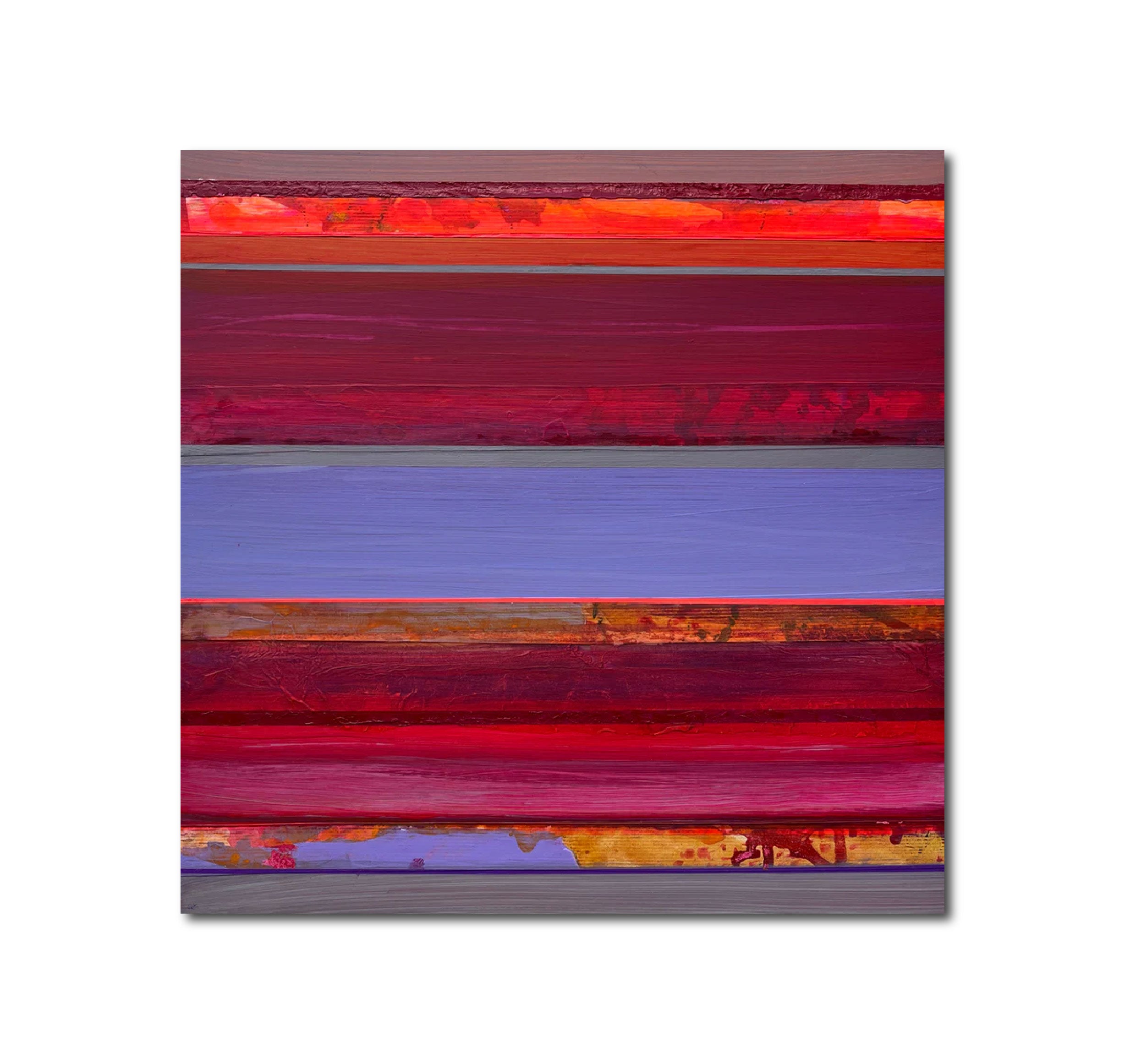 Abstract Acrylic Collage Contemporary Geometric Painting 'HAPTIC BARCODE 5/23' Susanne Meier zu Eissen-Rau