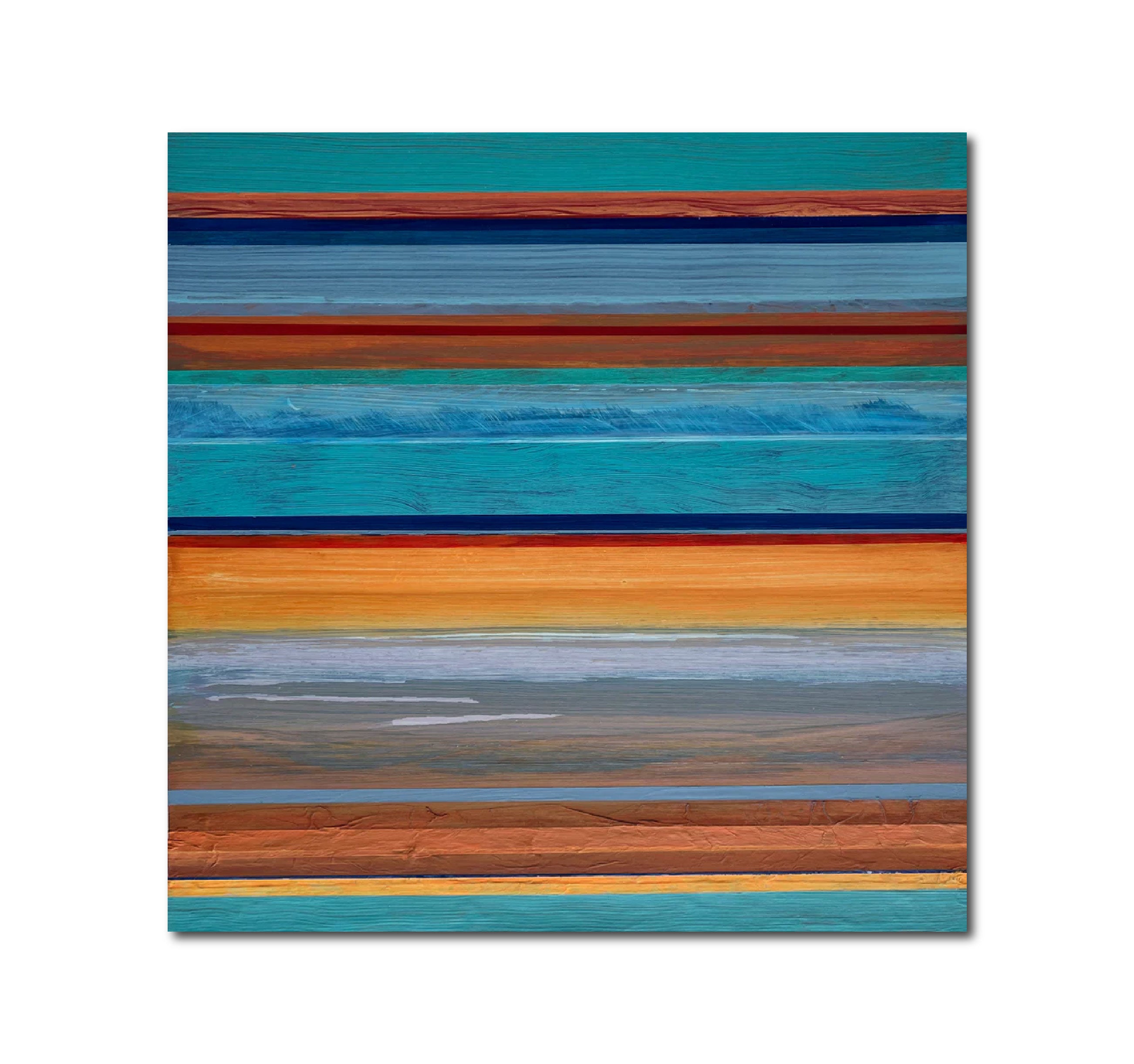 Abstract Acrylic Collage Contemporary Geometric Painting 'HAPTIC BARCODE 4/23' Susanne Meier zu Eissen-Rau