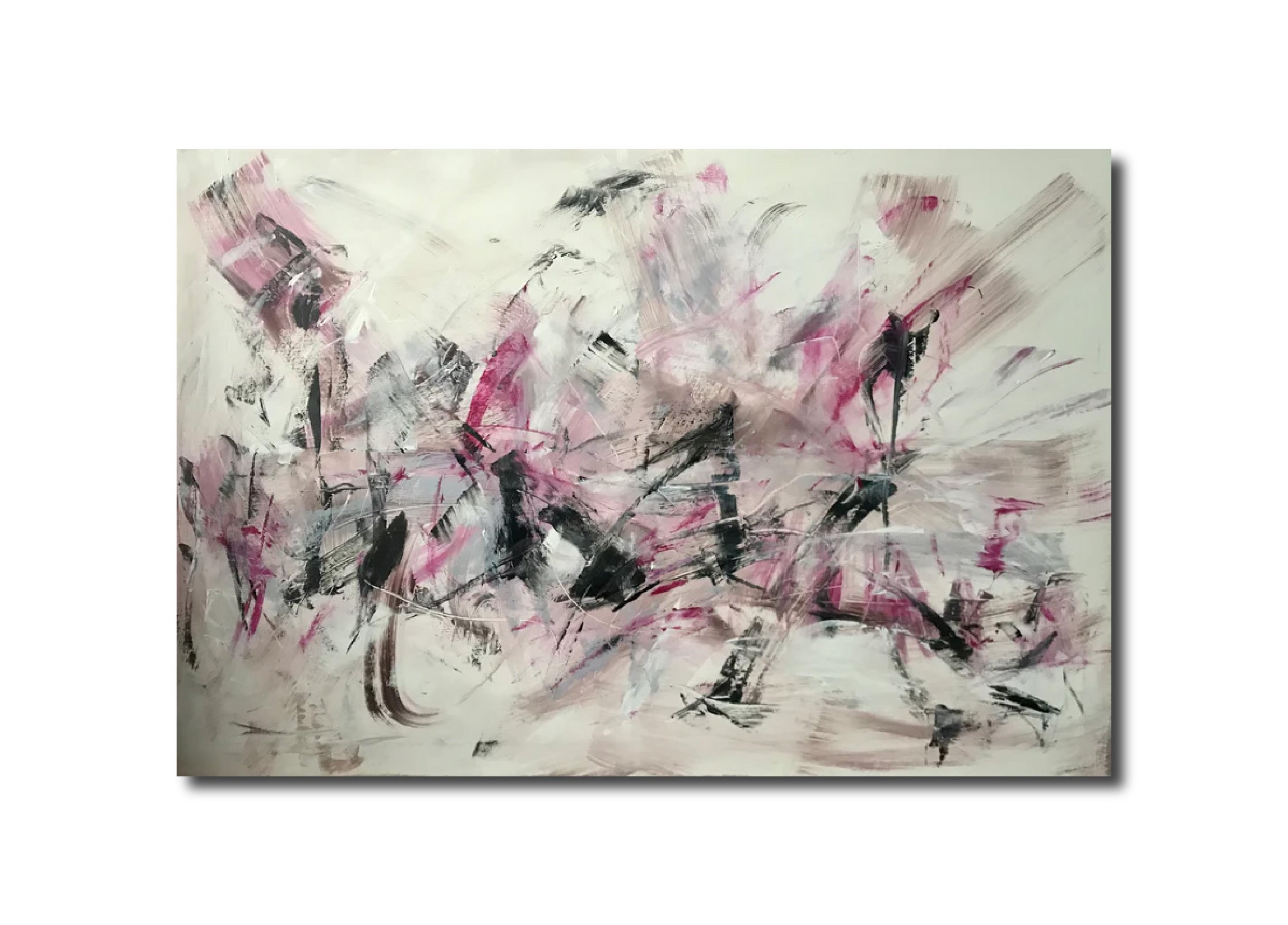Abstract Painting 'WHILE LISTENING TO THE WIND' - Acrylics, Pigments on Canvas Michelle Hold