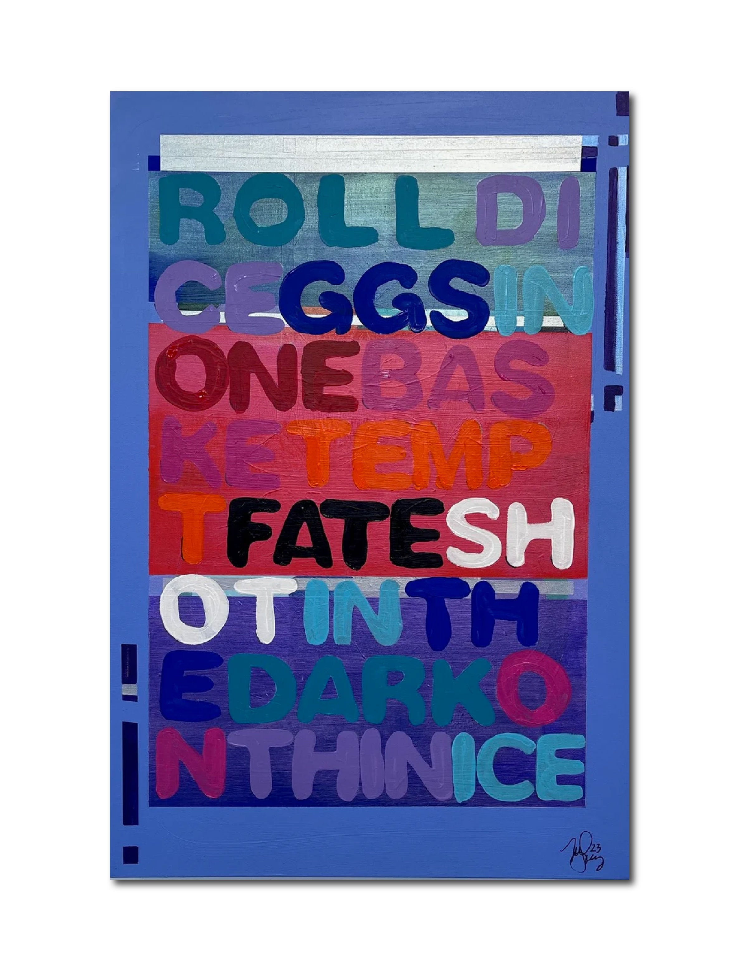 Abstract Acrylic Contemporary Painting 'TAKE A CHANCE' - Acrylic on Gallery Wrapped Canvas Michelle Lander Feinberg