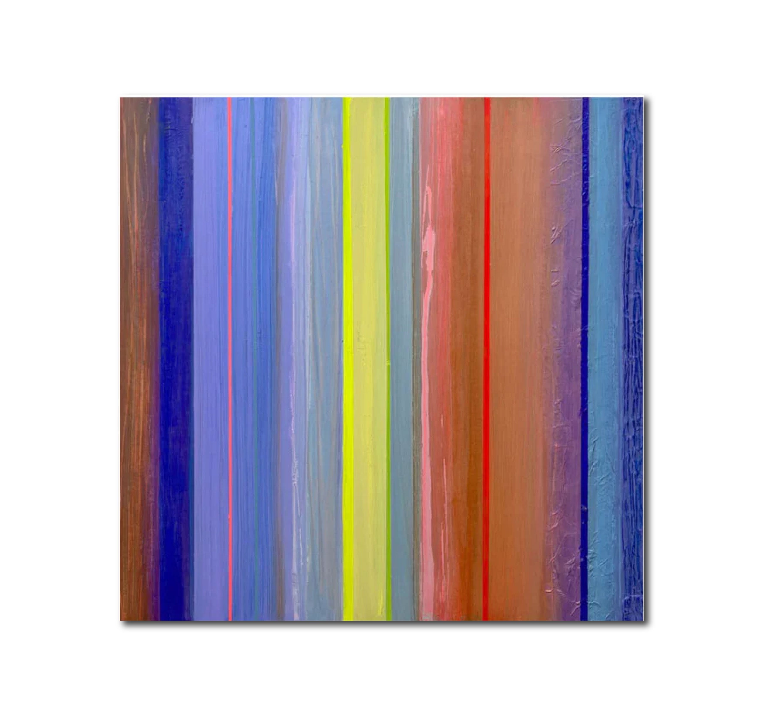 Abstract Acrylic Collage Contemporary Geometric Painting 'HAPTIC BARCODE 2/23' Susanne Meier zu Eissen-Rau