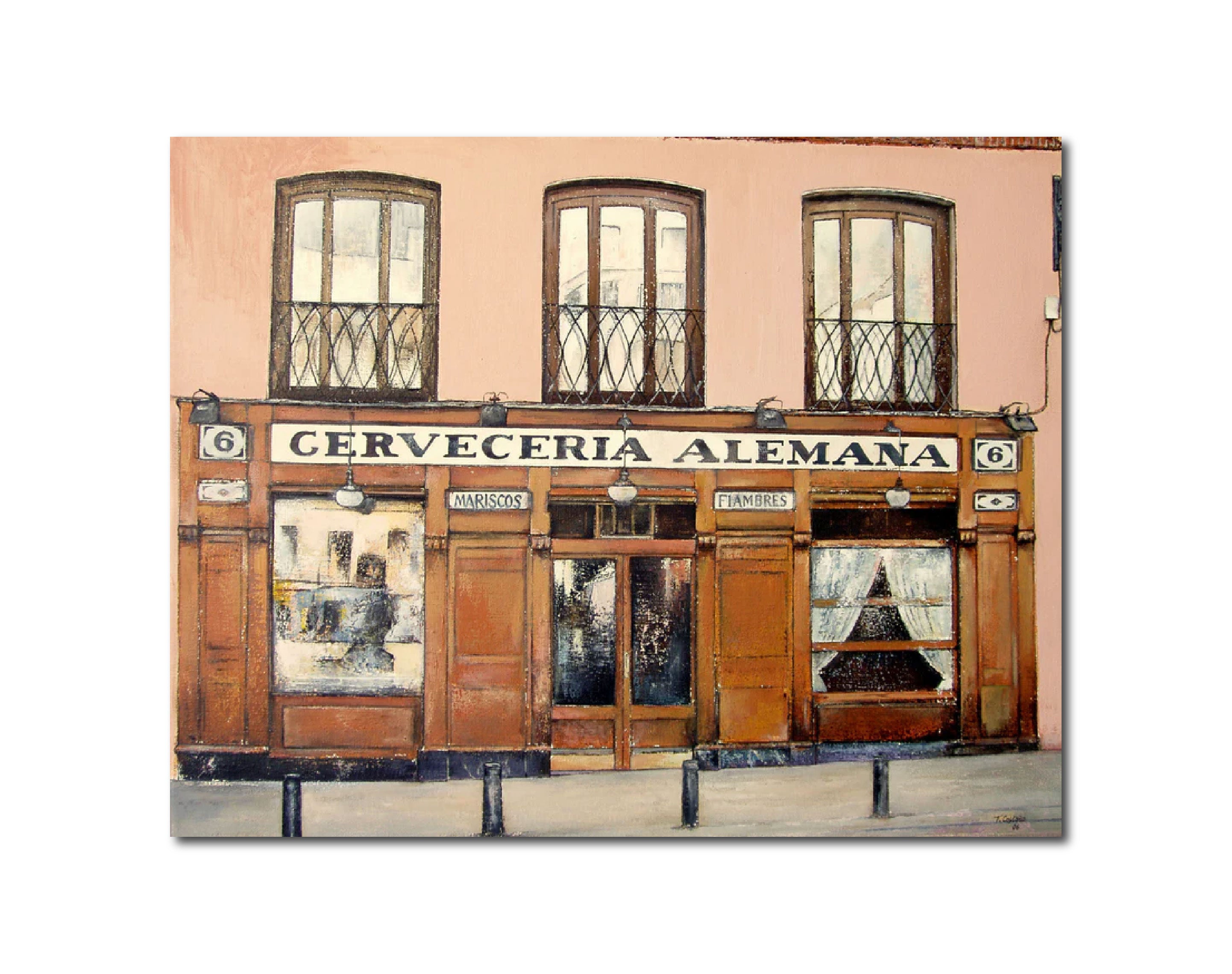 Landscape Oil Painting 'CERVECERÍA ALEMANA- MADRID' Tomas Castano