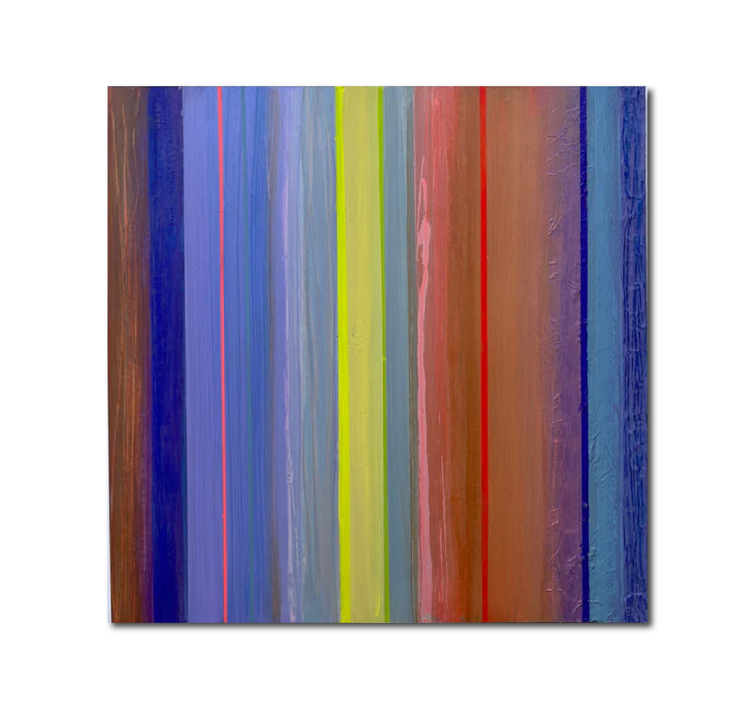 Abstract Acrylic Collage Contemporary Geometric Painting 'HAPTIC BARCODE 10/23' Susanne Meier zu Eissen-Rau