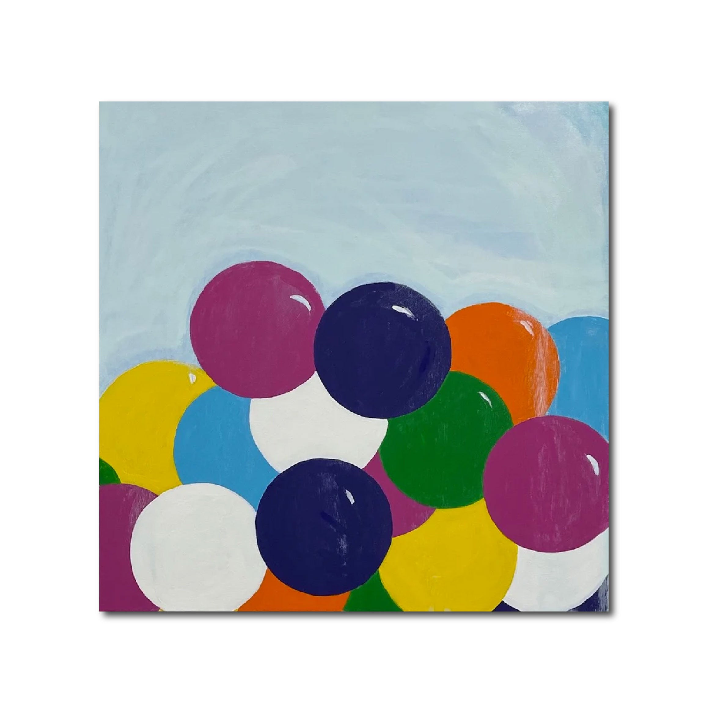Abstract Acrylic Contemporary Painting 'GUMBALLS TWO' - Acrylic on Gallery Wrapped Canvas Michelle Lander Feinberg