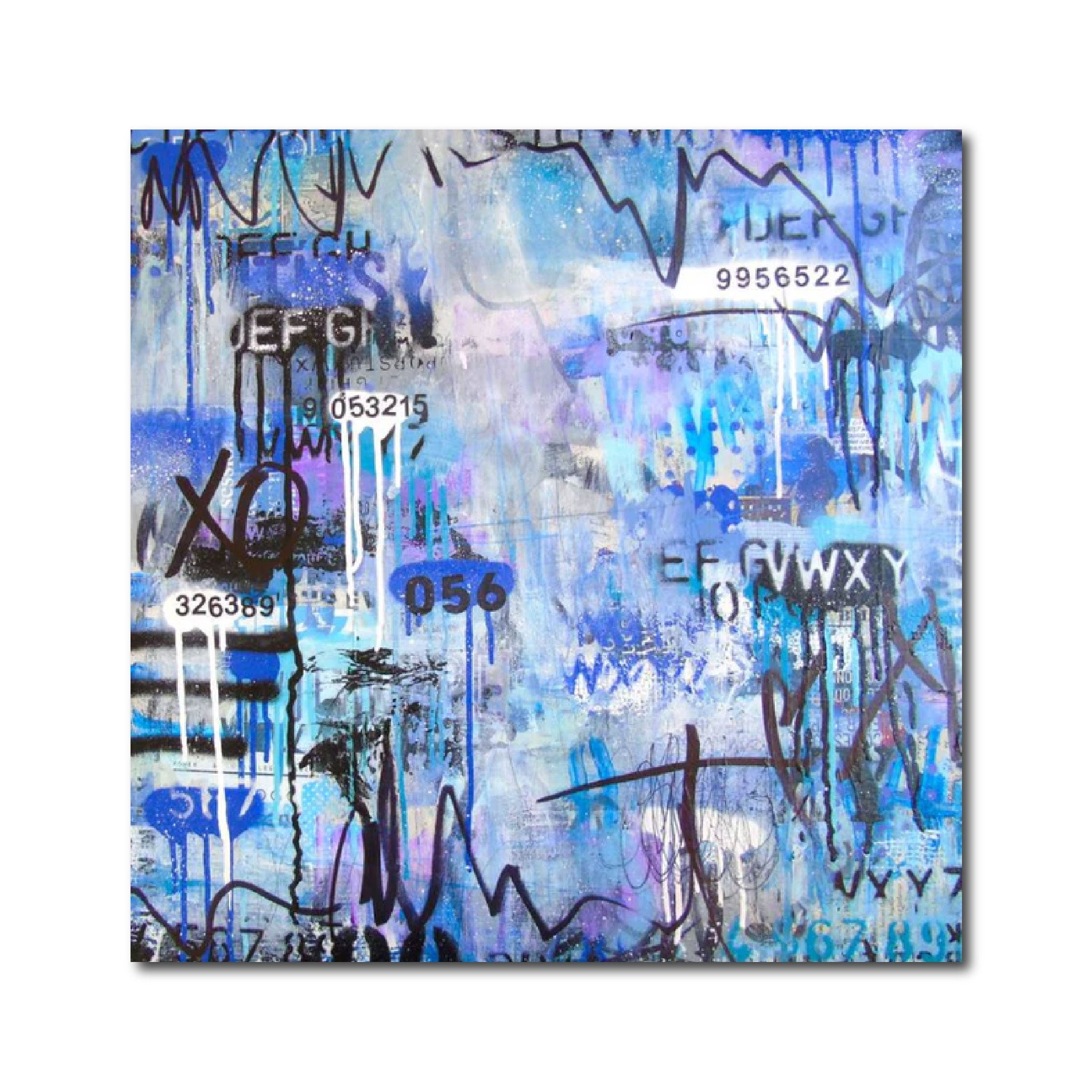 Acrylic Collage Contemporary Expressionist Painting 'LEAVE THE LIGHT ON FOR ME' Lorette C. Luzajic
