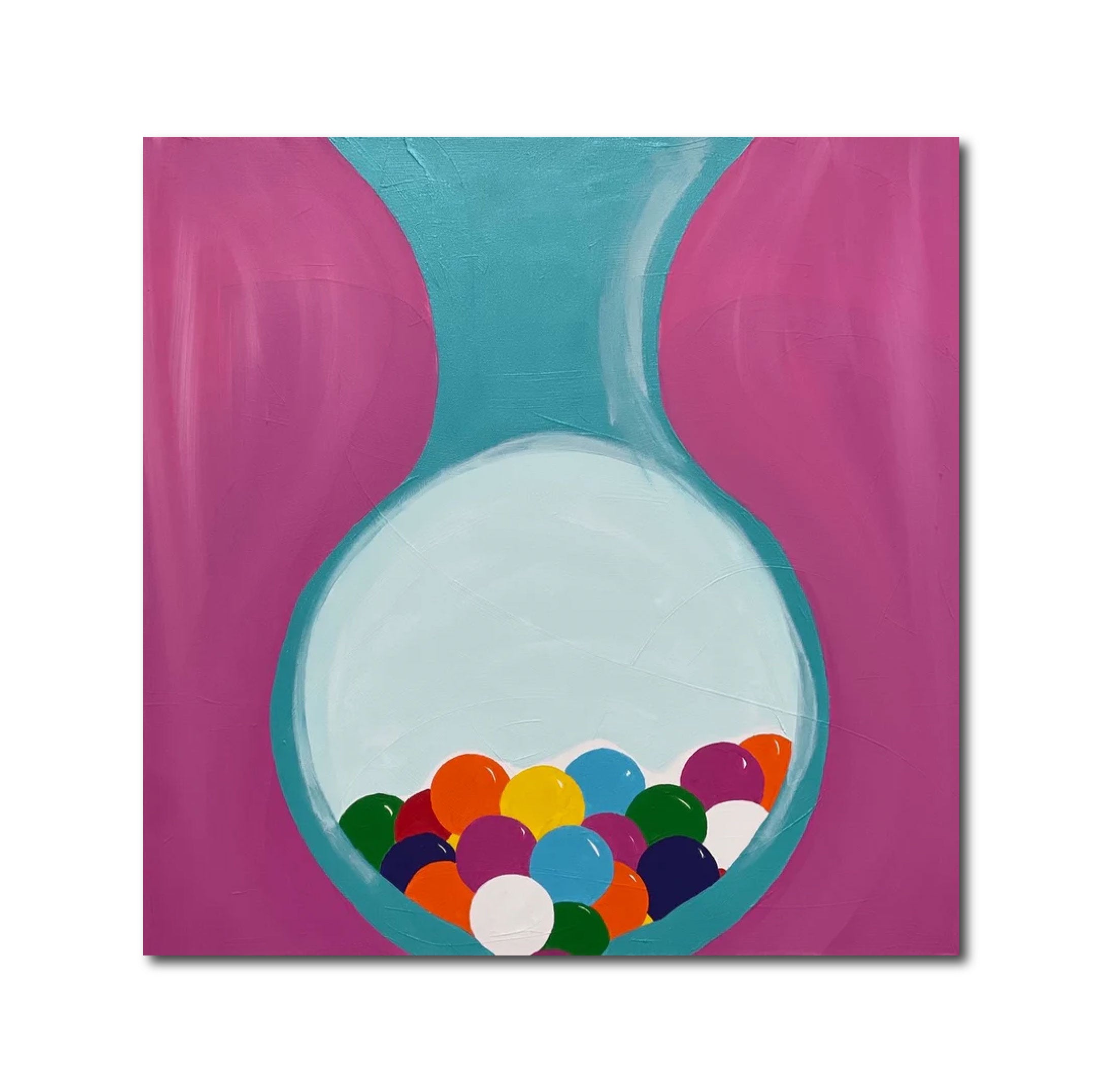 Abstract Acrylic Contemporary Painting 'GUMBALLS' - Acrylic on Gallery Wrapped Canvas Michelle Lander Feinberg