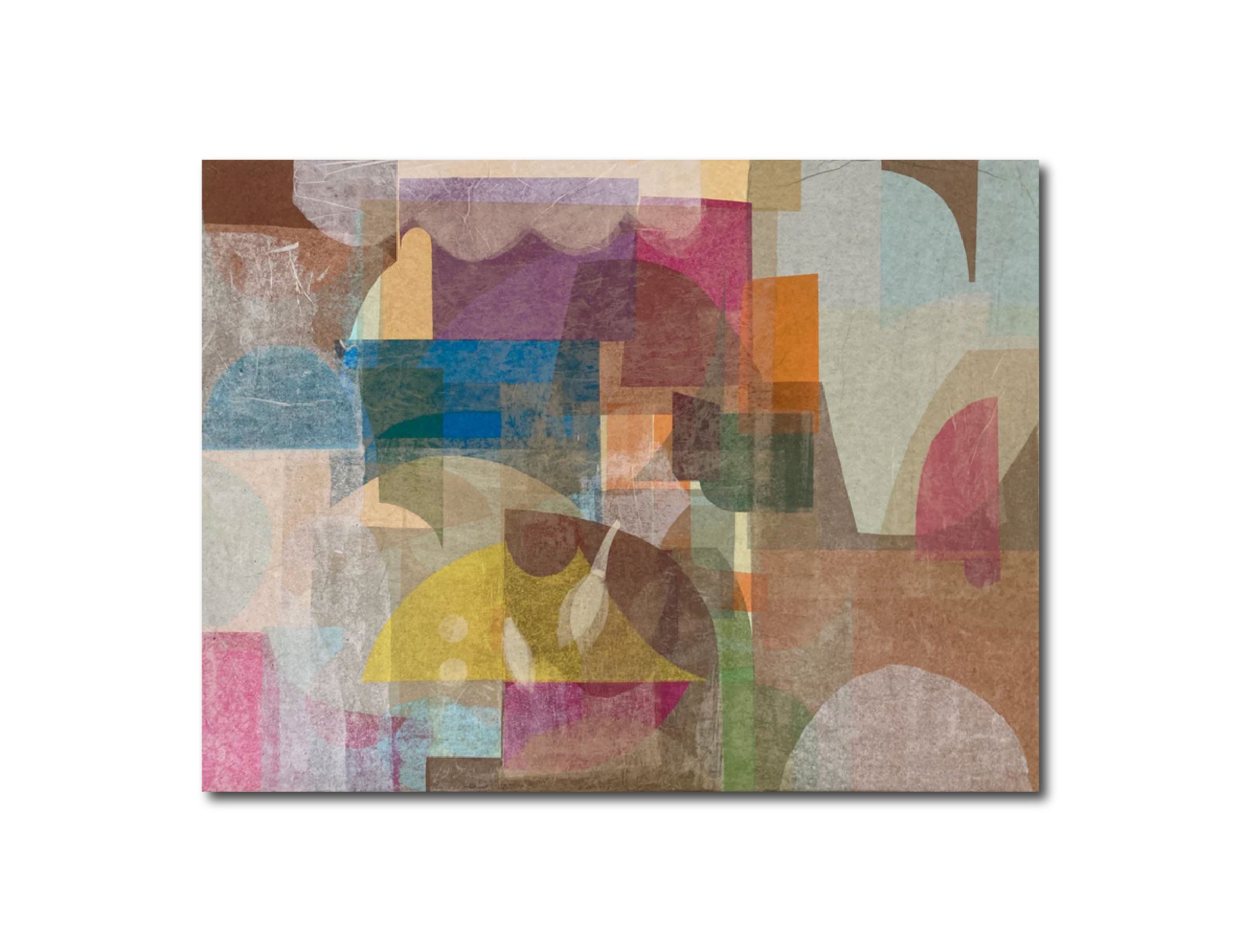 Abstract Geometric Painting 'MEMORY OF ANOTHER' Mixed Media on Canvas Rene Vasquez