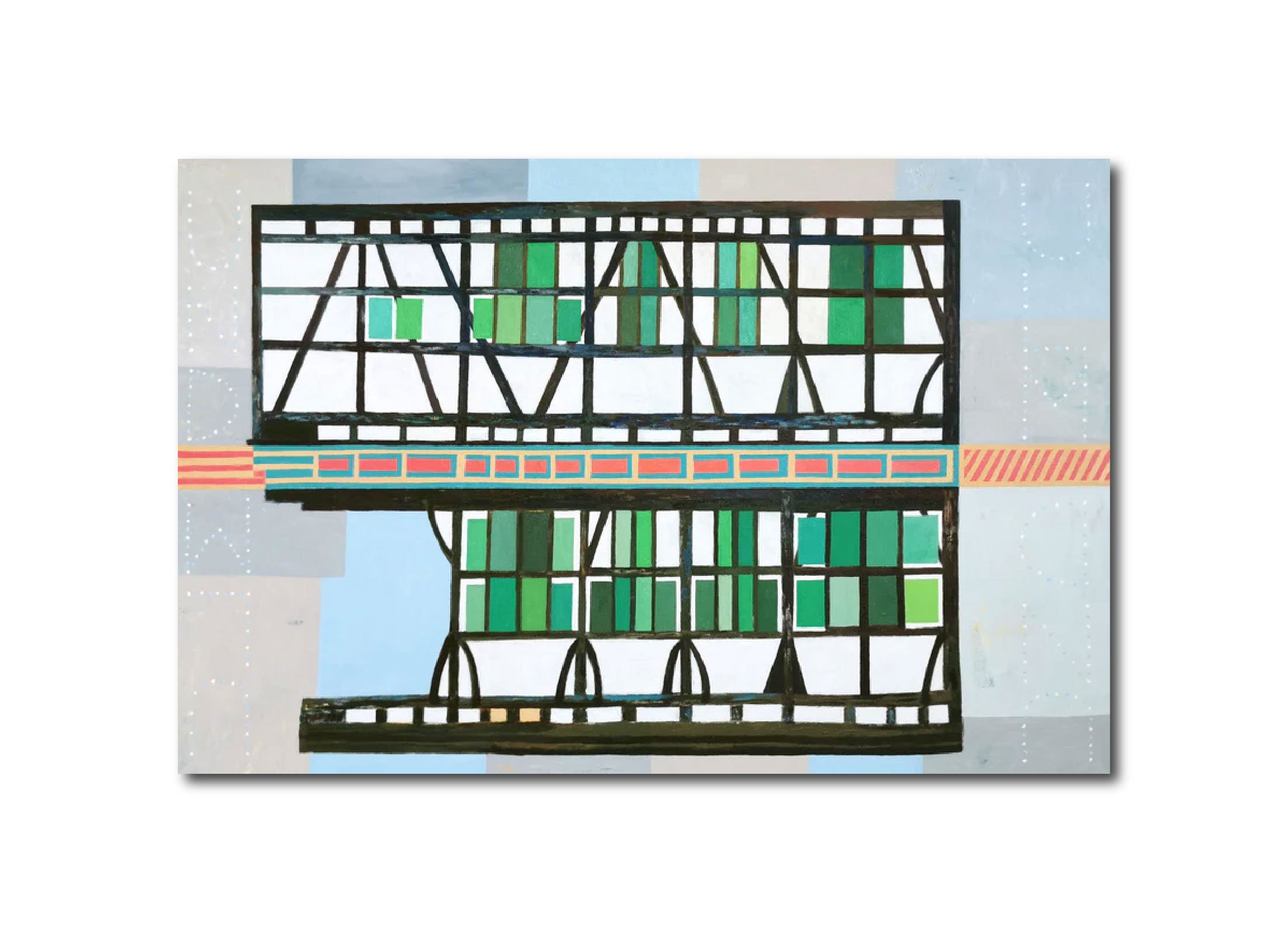 Abstract Contemporary Expressionist Geometric 'FACHWERK UND 30' - Oil on canvas Miika Nyyssonen