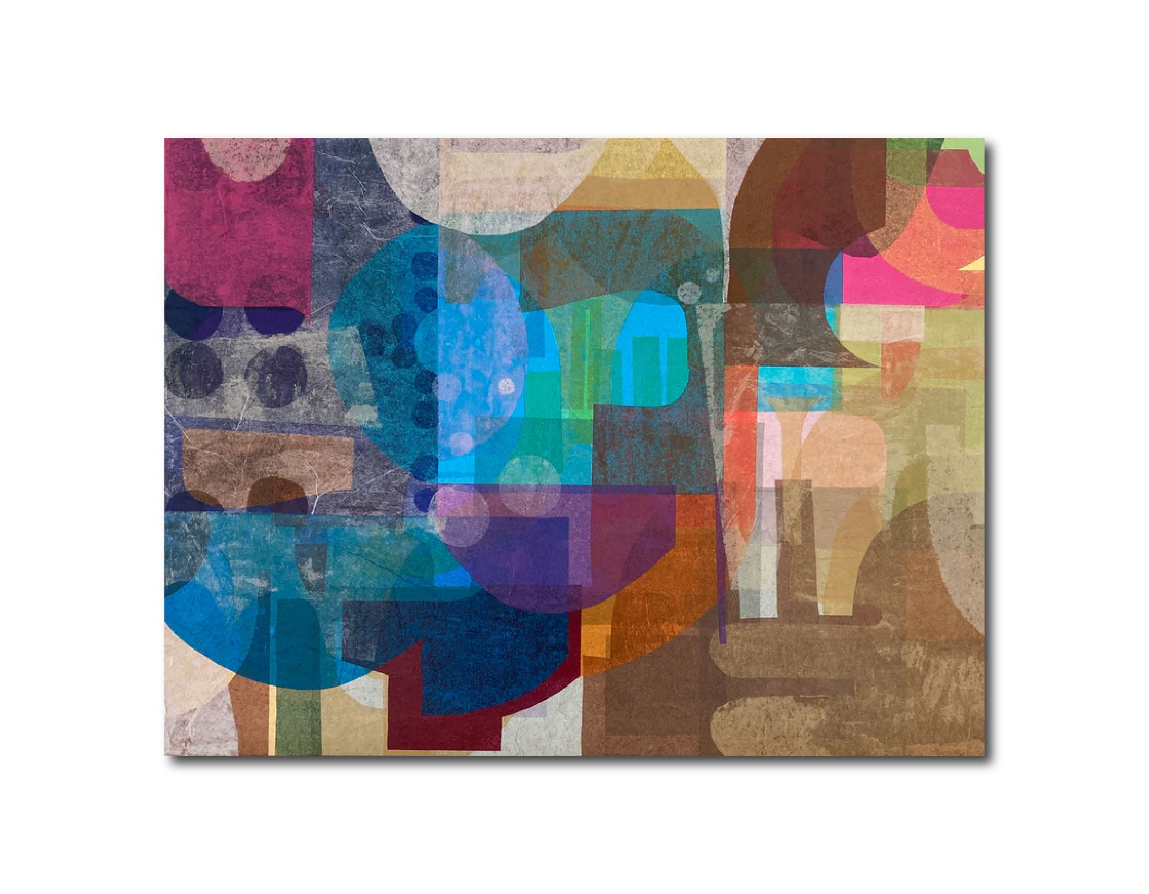 Abstract Geometric Painting 'FORMULA FOR THE CONSTRUCTION OF A LIFE #3' Mixed Media on Canvas René Vasquez