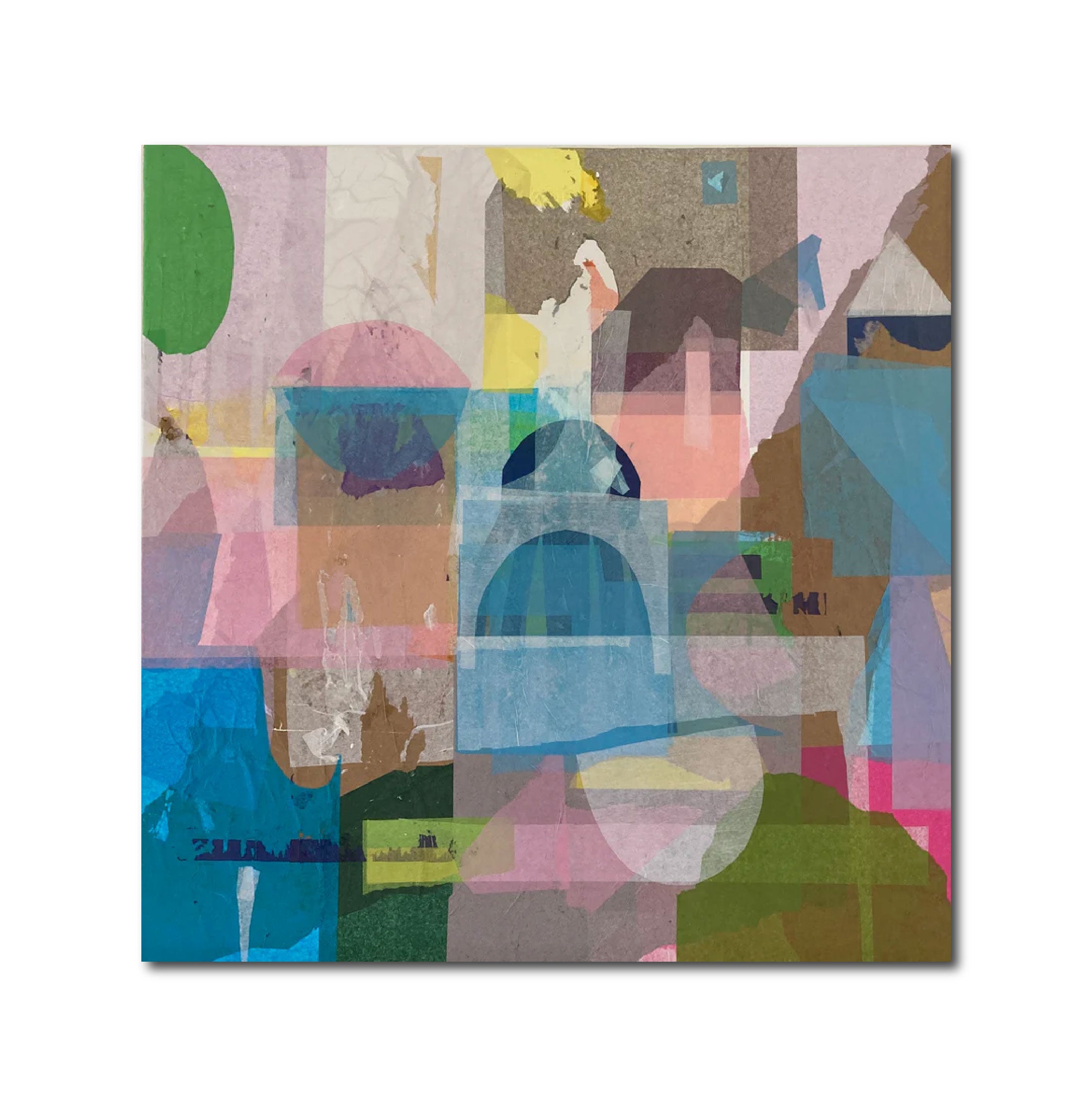 Abstract Artwork Geometric Painting 'CITY' Mixed Media on Canvas René Vasquez