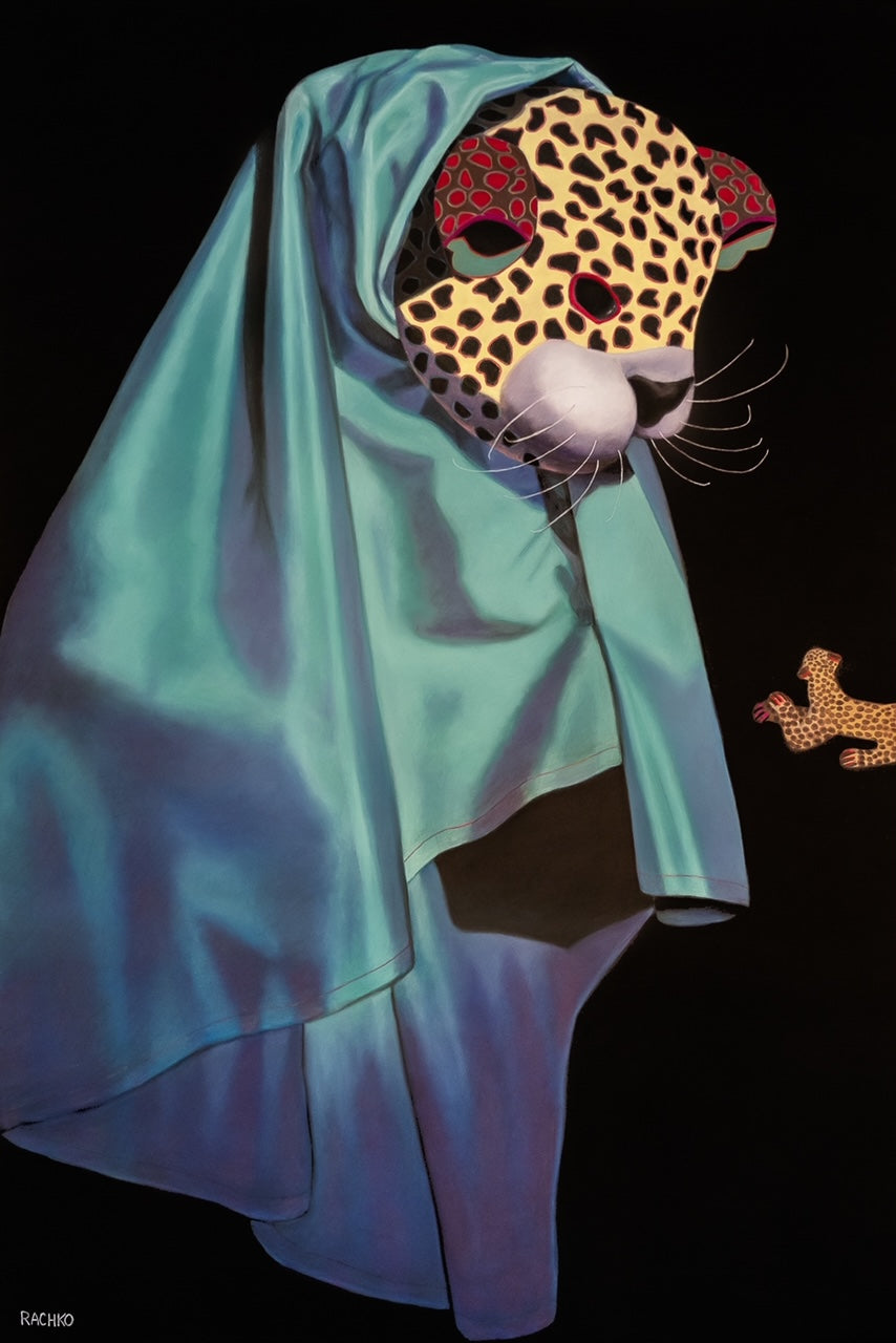 Acrylic Expressionist Figurative Painting Surrealism "WISE ONE - BOLIVIANOS" Soft Pastel on Sandpaper Barbara Rachko