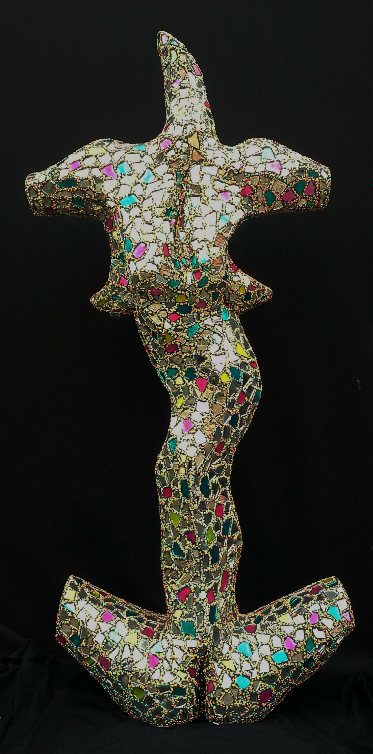 Figurative Mixed Media Mosaic Sculpture “ Warrior Queen “ ( mother of all battles ) Andru Fijalkowski