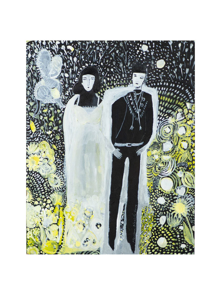 Acrylic 'YELLOW DAZE' - Acrylic on Board Marcia Biasiello