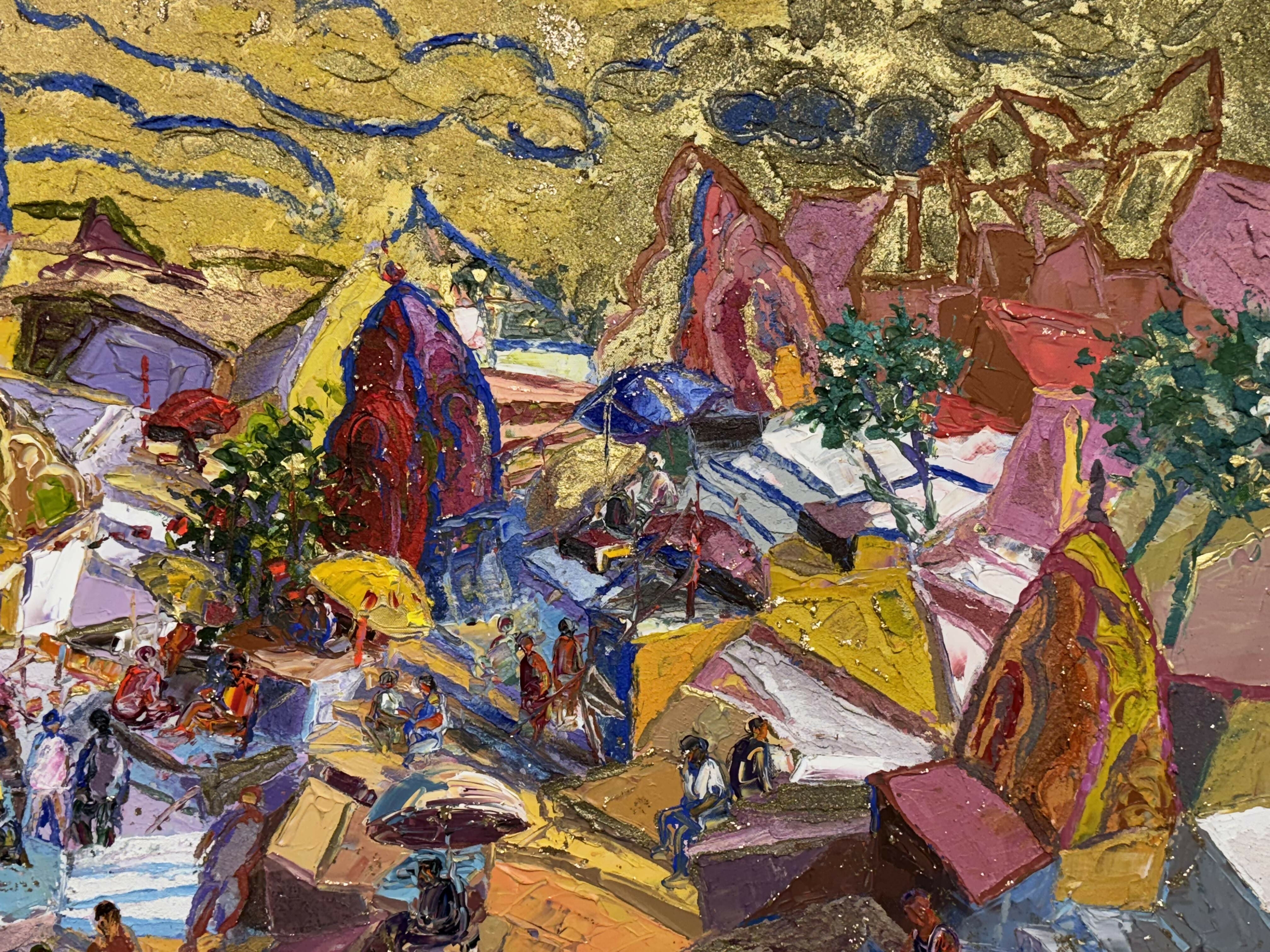 Abstract Acrylic Art Contemporary Expressionist Painting Surrealism Surrealist Visionary Ganges – I TEJINDER KANDA